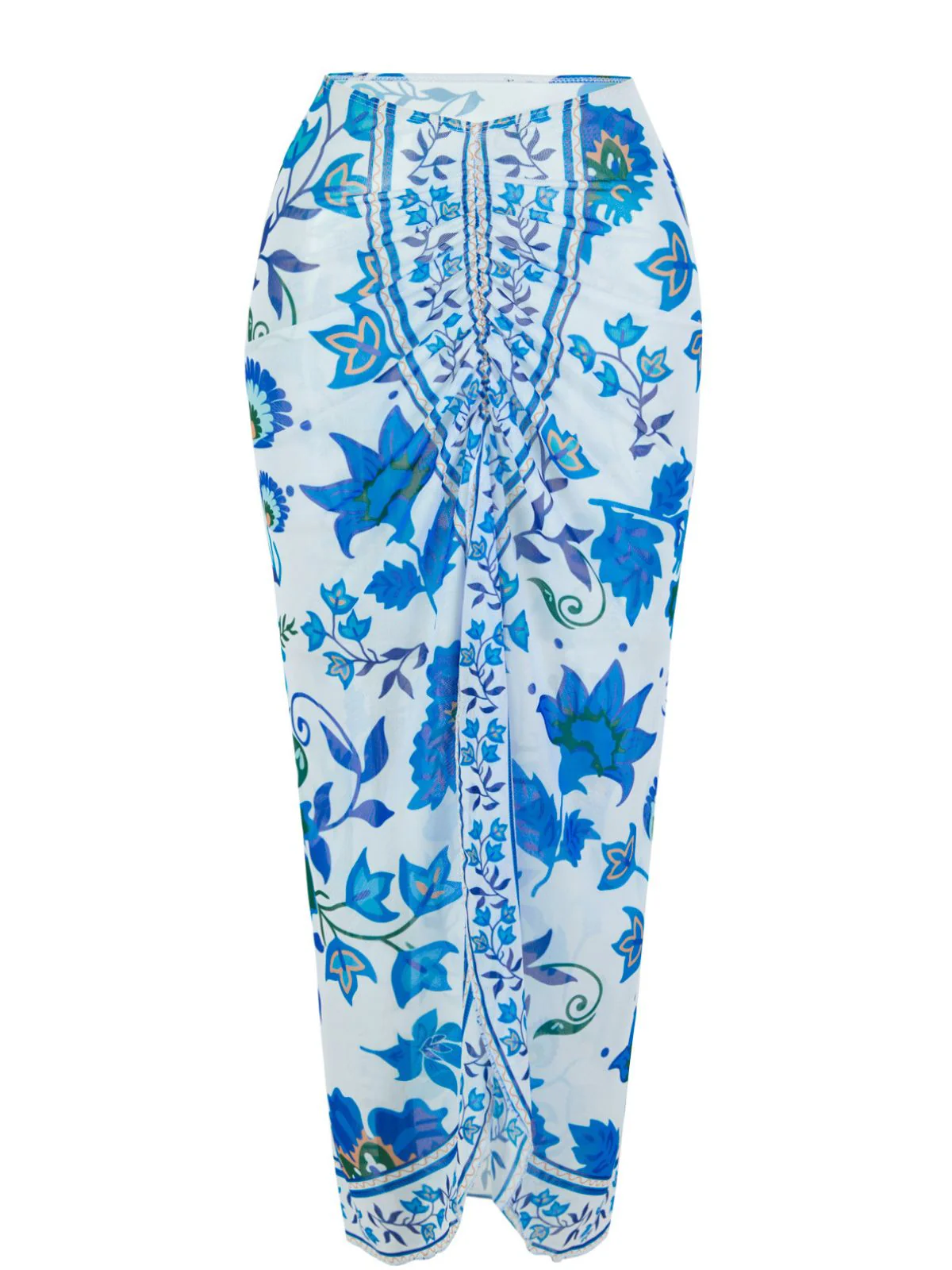 1950s Floral Wide Strap One Piece Swimsuit & Cover-Up - Image 4