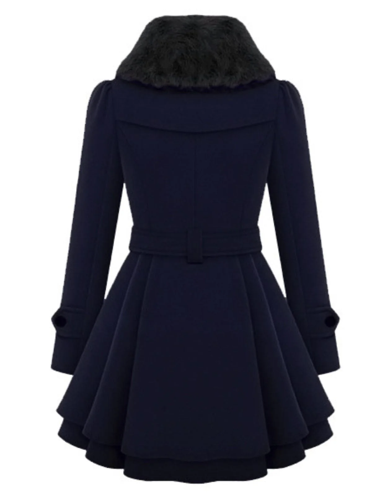 1950s Fur Collar Waisted Winter Coat - Image 5