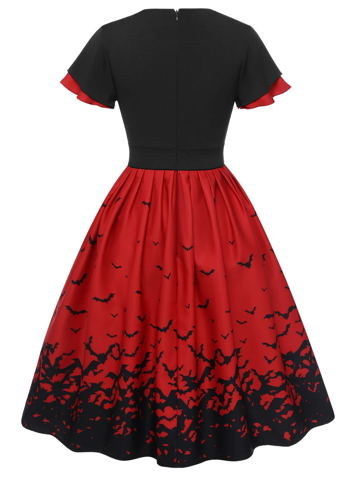 1950s Halloween Flounce Sleeve Swing Dress - Image 4