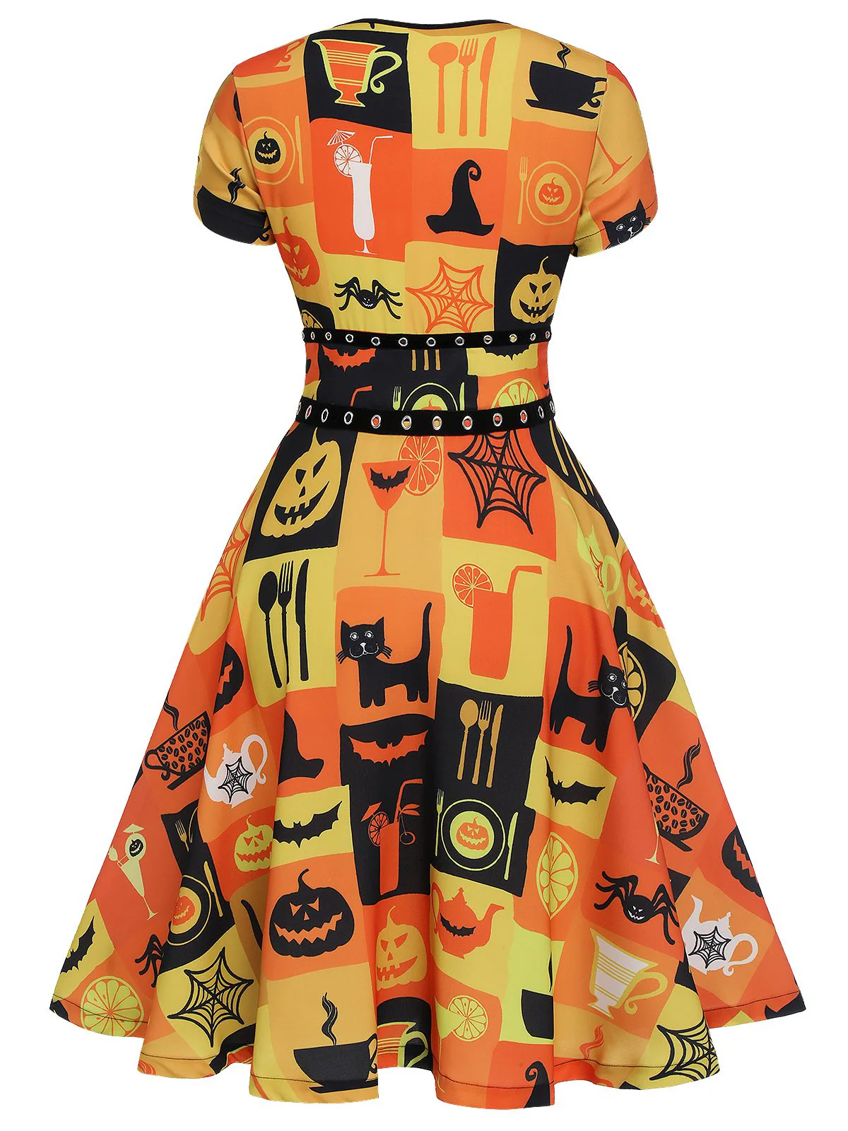 1950s Halloween Lace-Up Peter Pan Collar Dress - Image 4