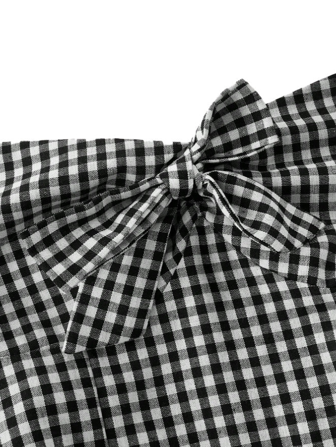 1950s Halter Gingham Plaids Bow Romper - Image 4