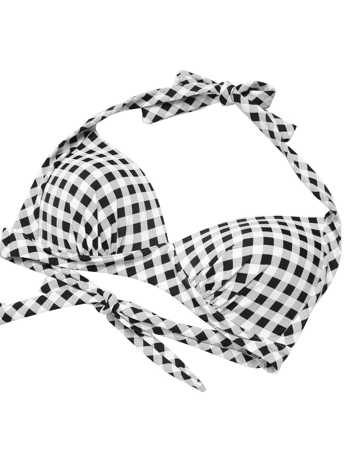 1950s Halter Plaids Lace-Up Swimsuit - Image 11