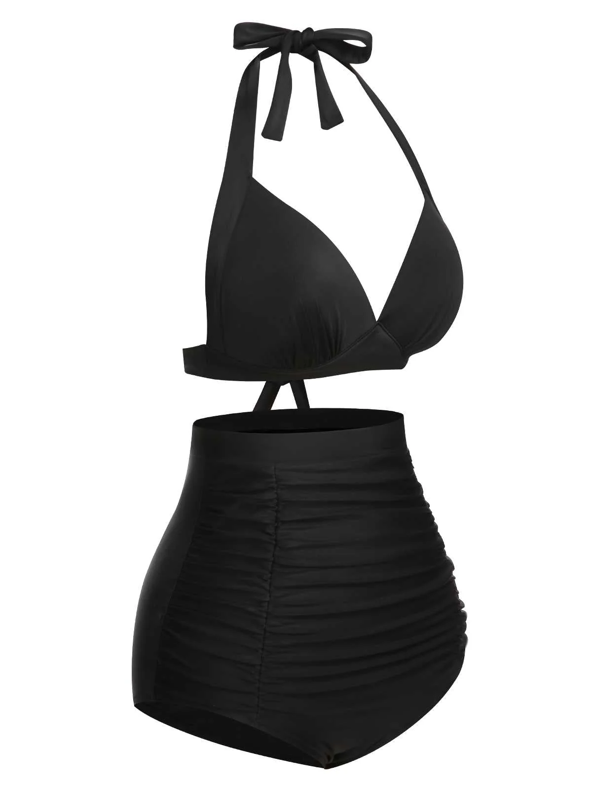 1950s Halter Plaids Lace-Up Swimsuit - Image 14