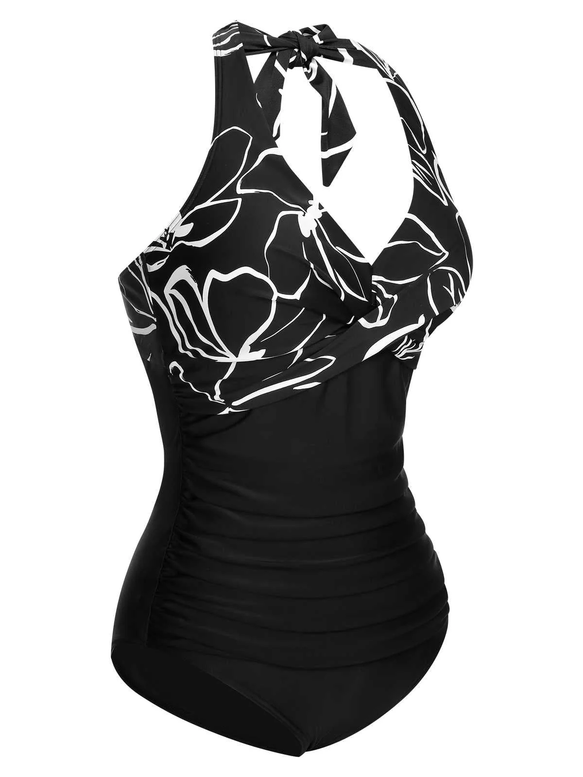 1950s Halter Stripes One-Piece Swimsuit - Image 14