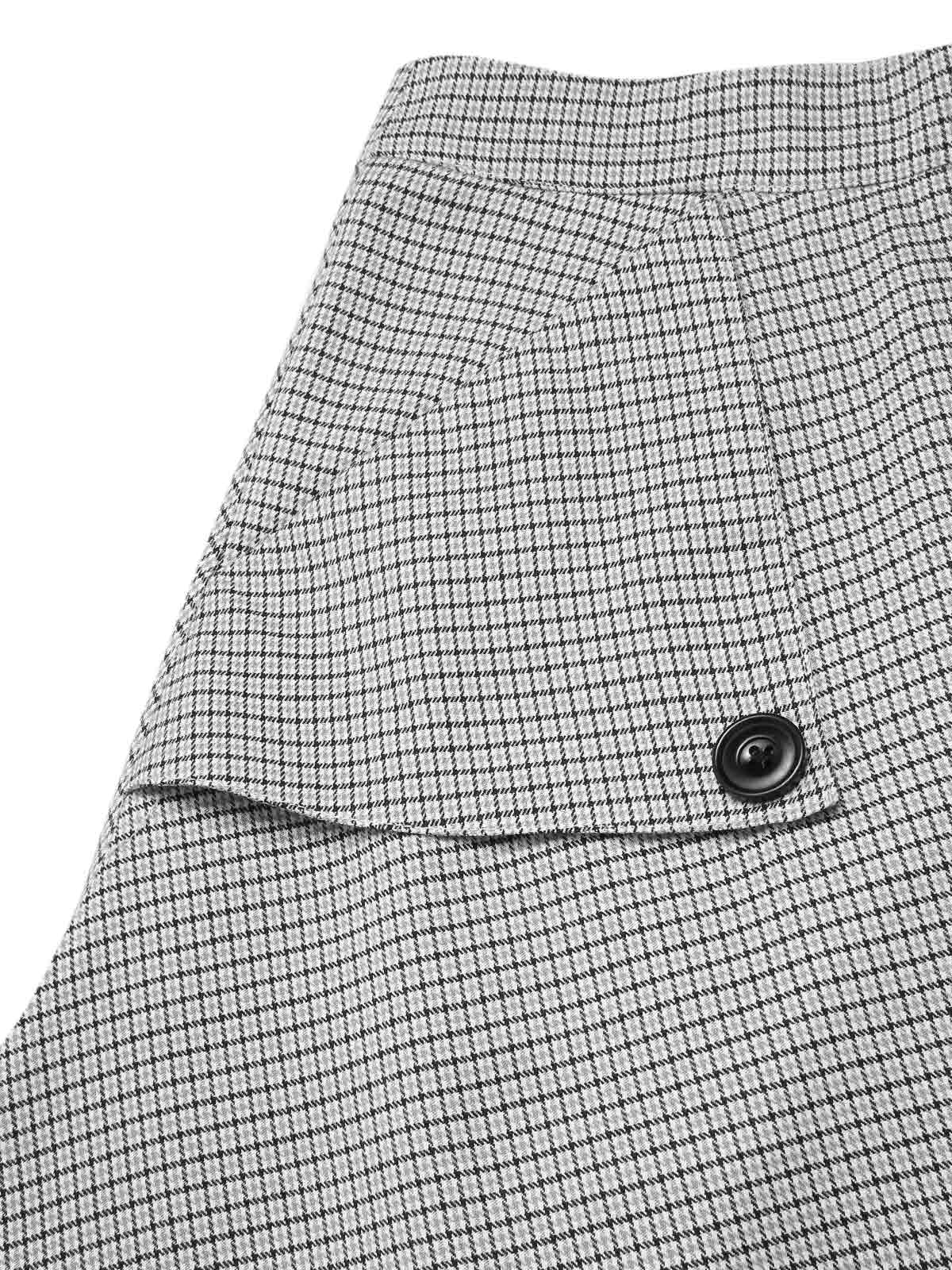 1950s High-Waist Plaids Button Pocket Skirt - Image 6