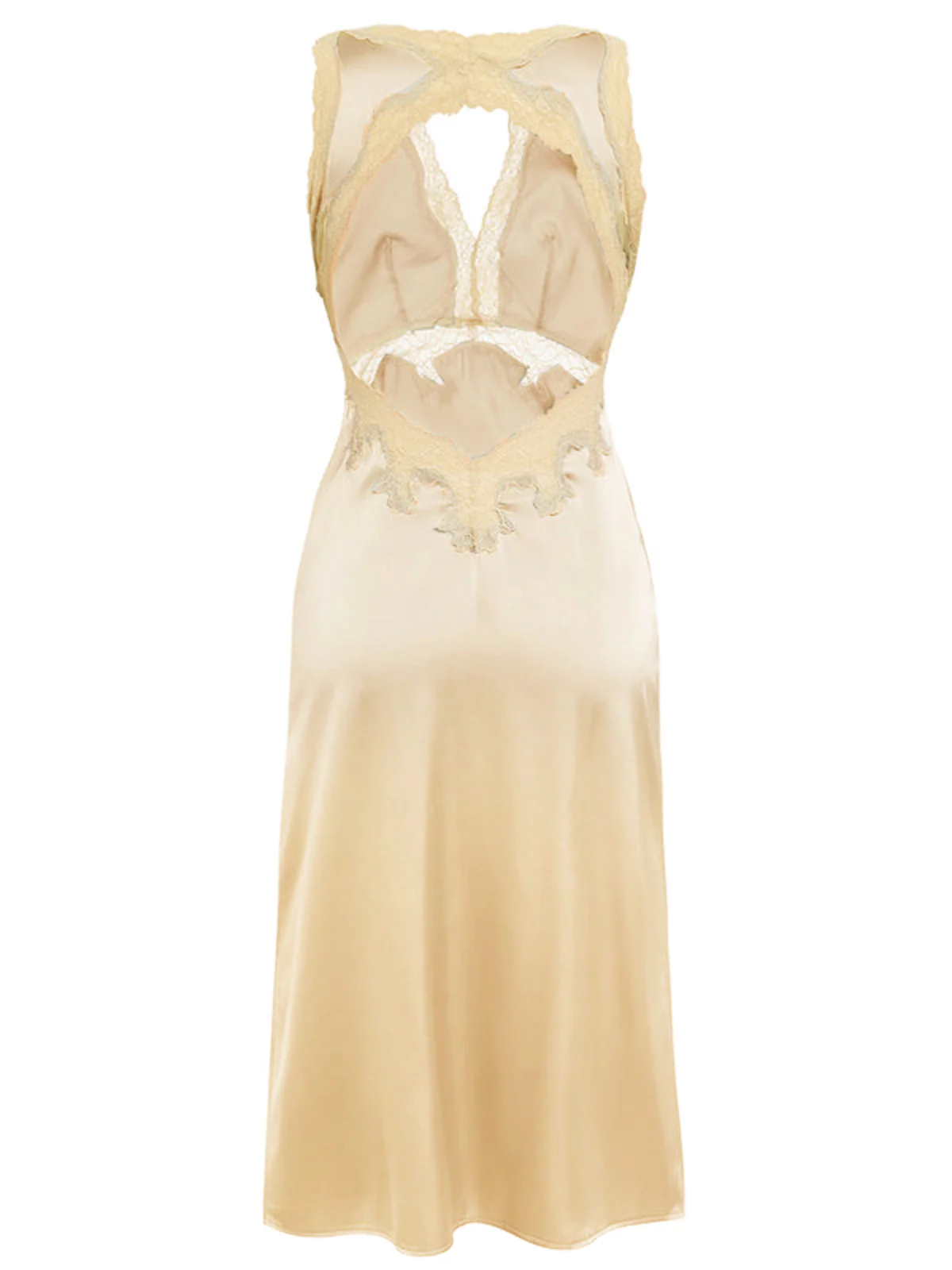 1950s Lace Backless V-Neck Satin Sleepwear - Image 2