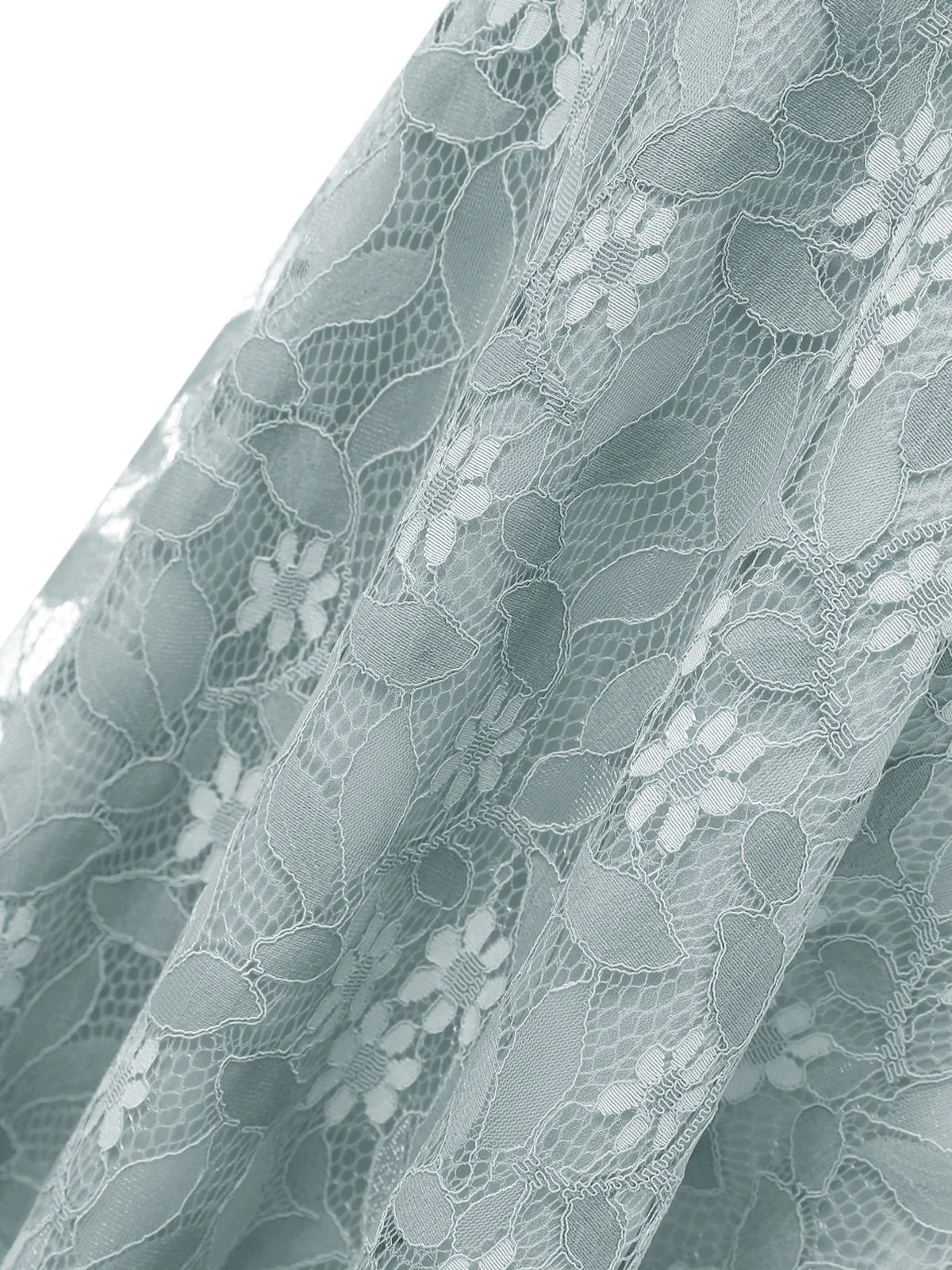 1950s Lace Cold Shoulder Ruffle Dress - Image 6