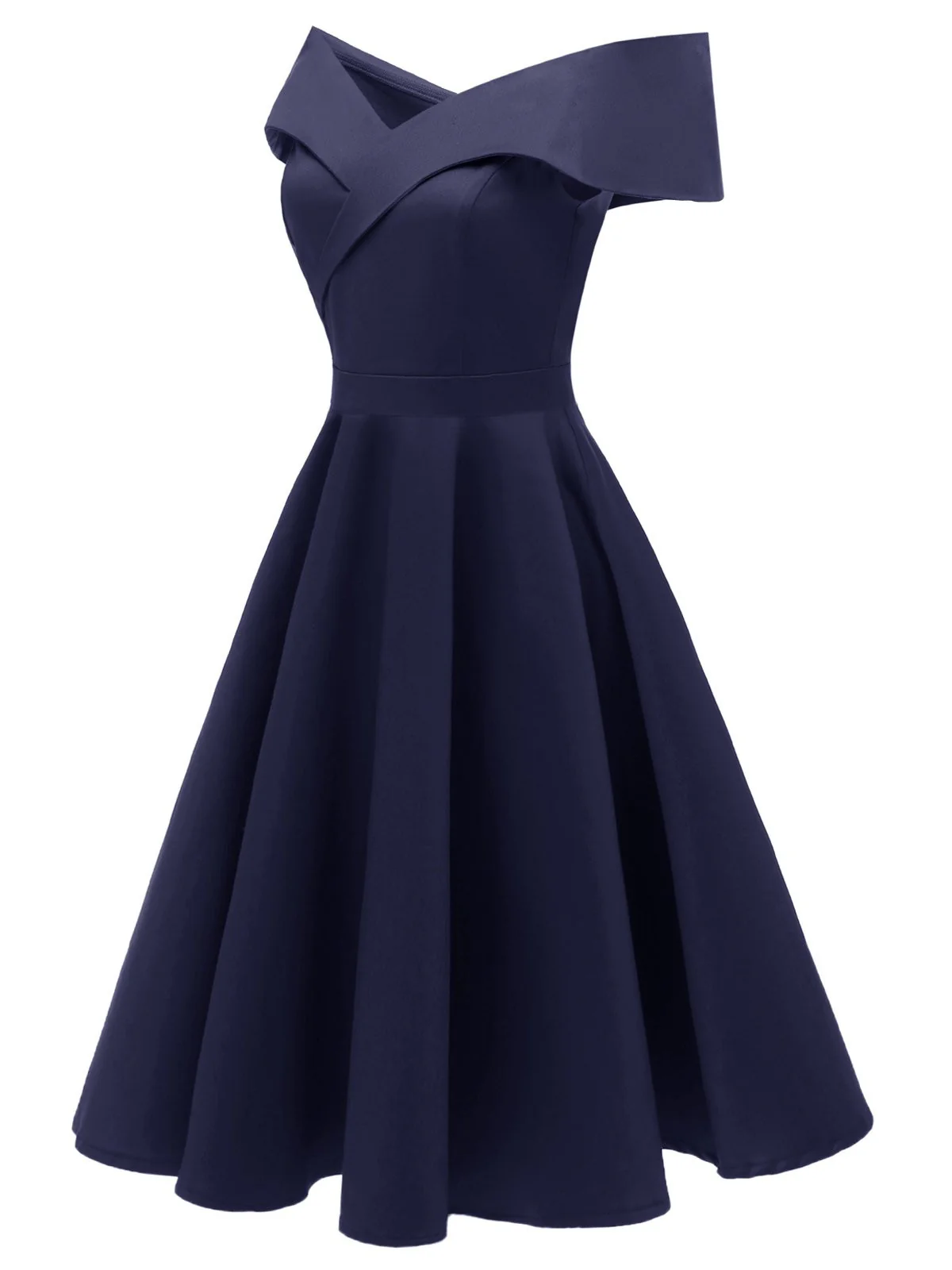 1950s Off Shoulder Swing Dress - Image 6