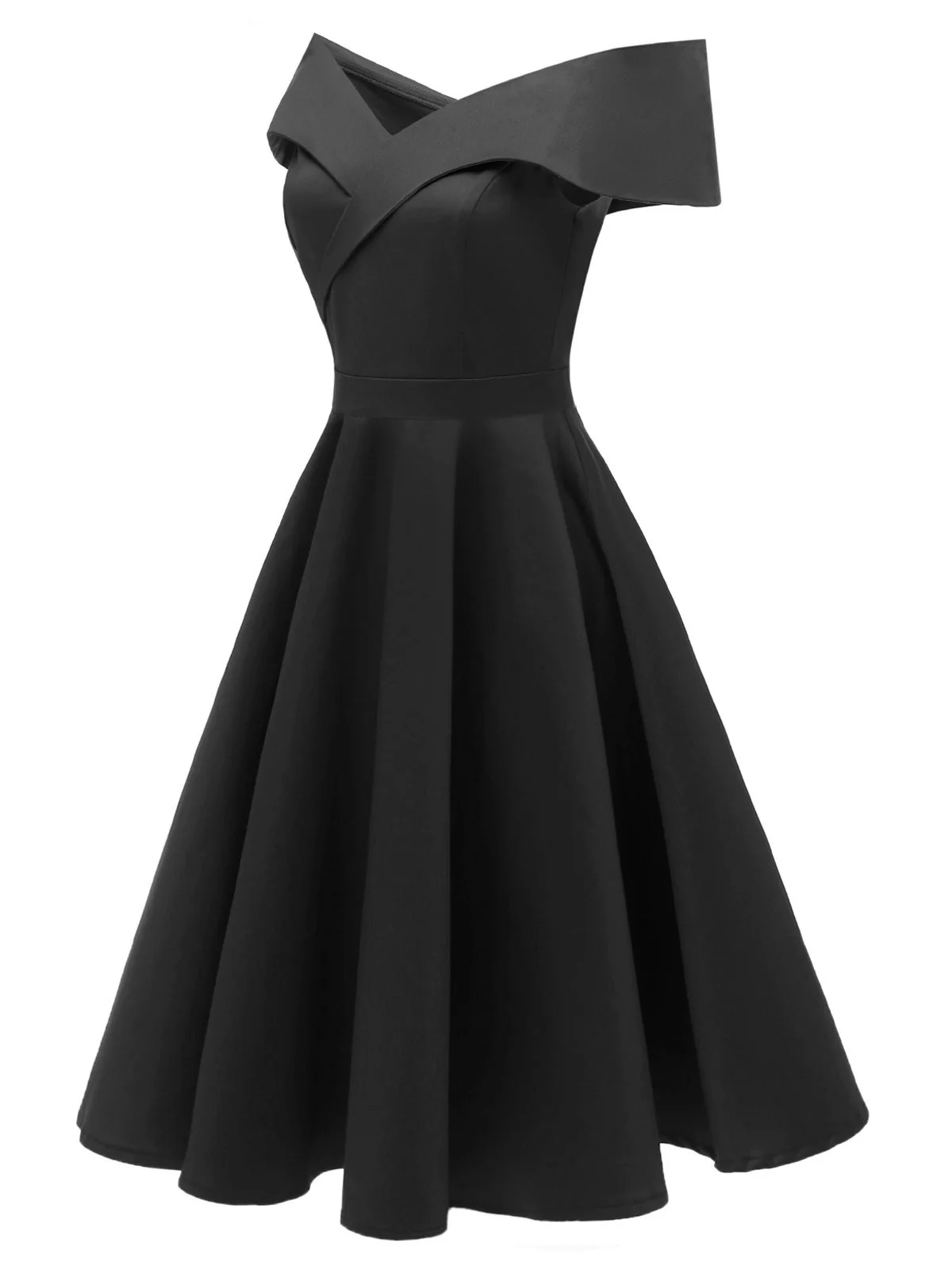 1950s Off Shoulder Swing Dress - Image 2