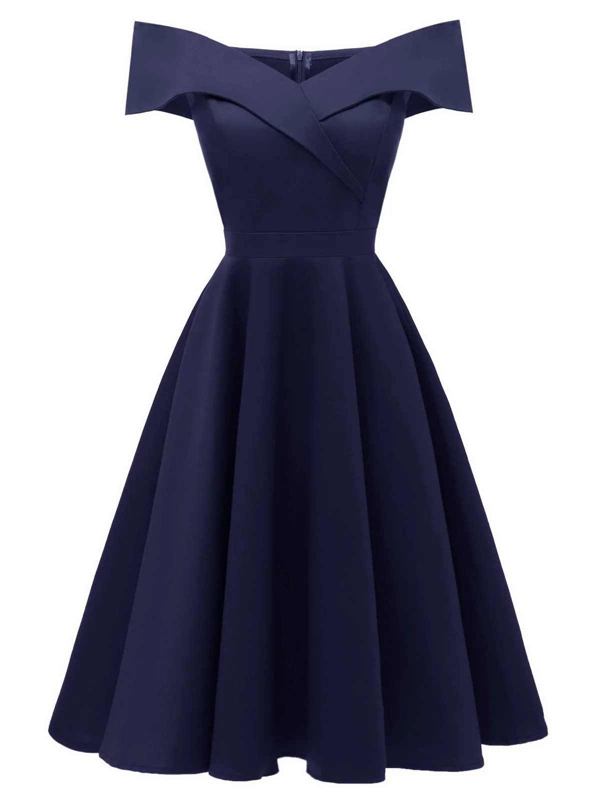 1950s Off Shoulder Swing Dress - Image 2