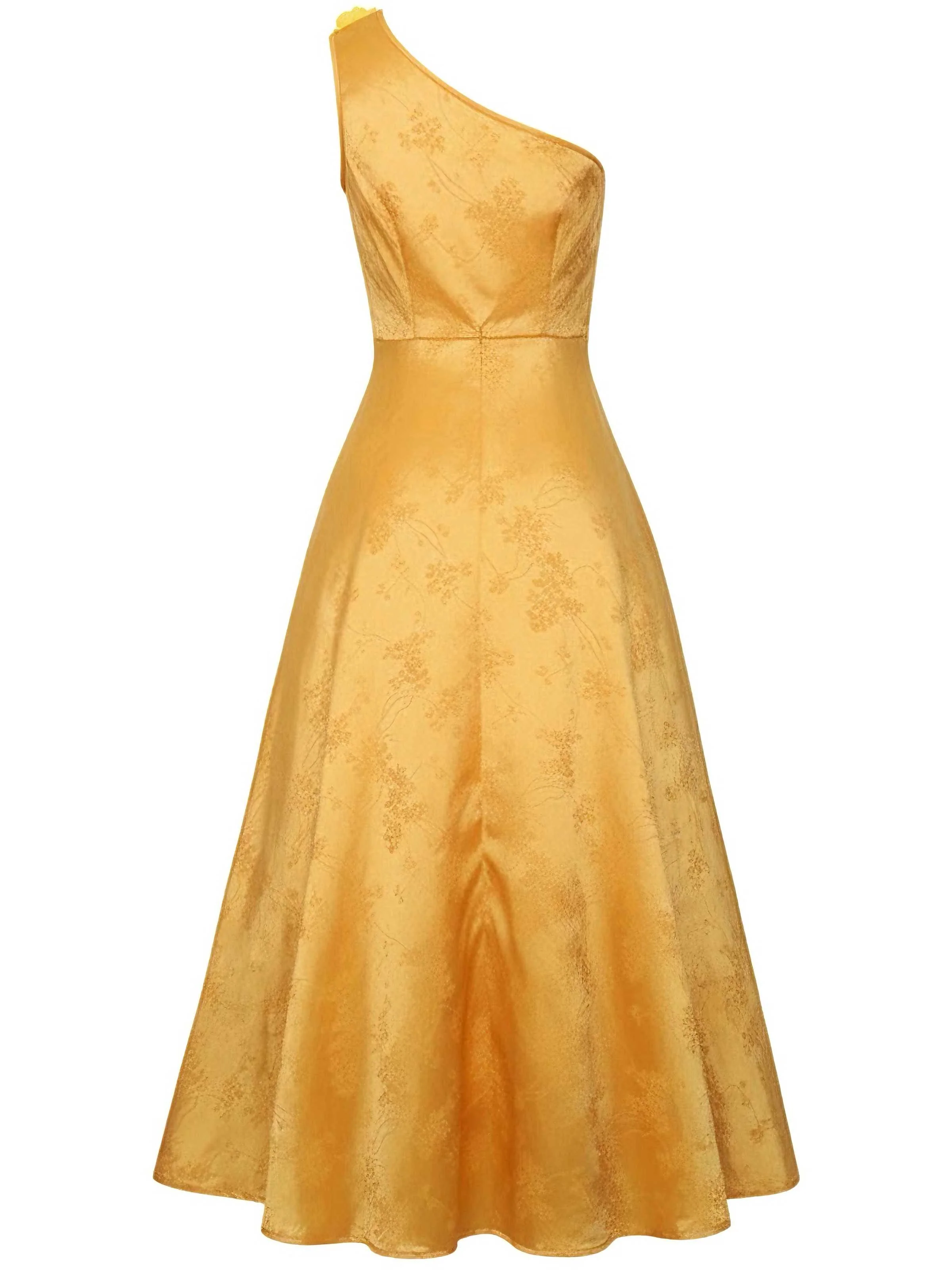 1950s One-Shoulder Jacquard Judy Cosplay Dress With 3D Floral Hairband - Image 3