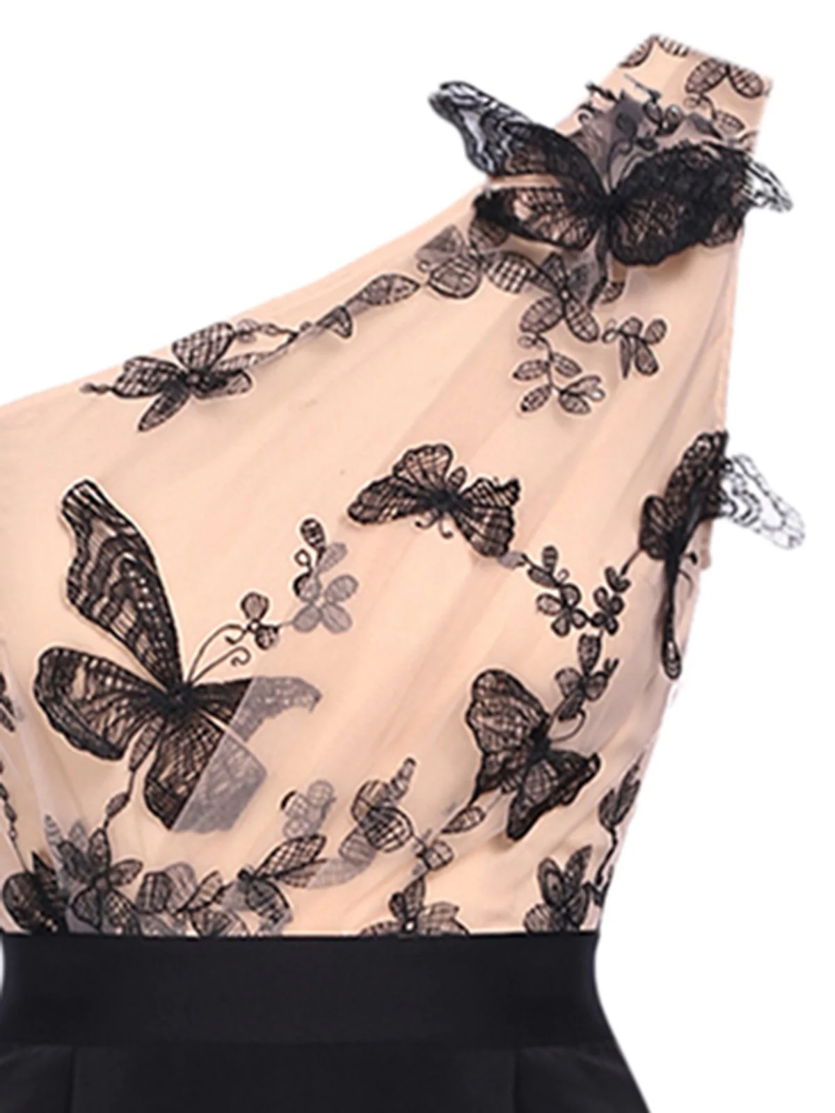 1950s One-shoulder Lace Butterfly Jumpsuit - Image 6