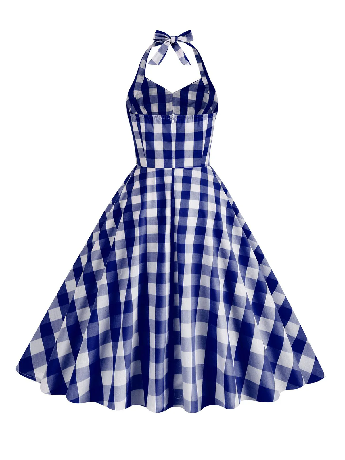 1950s Plaid Halter Swing Dress - Image 9