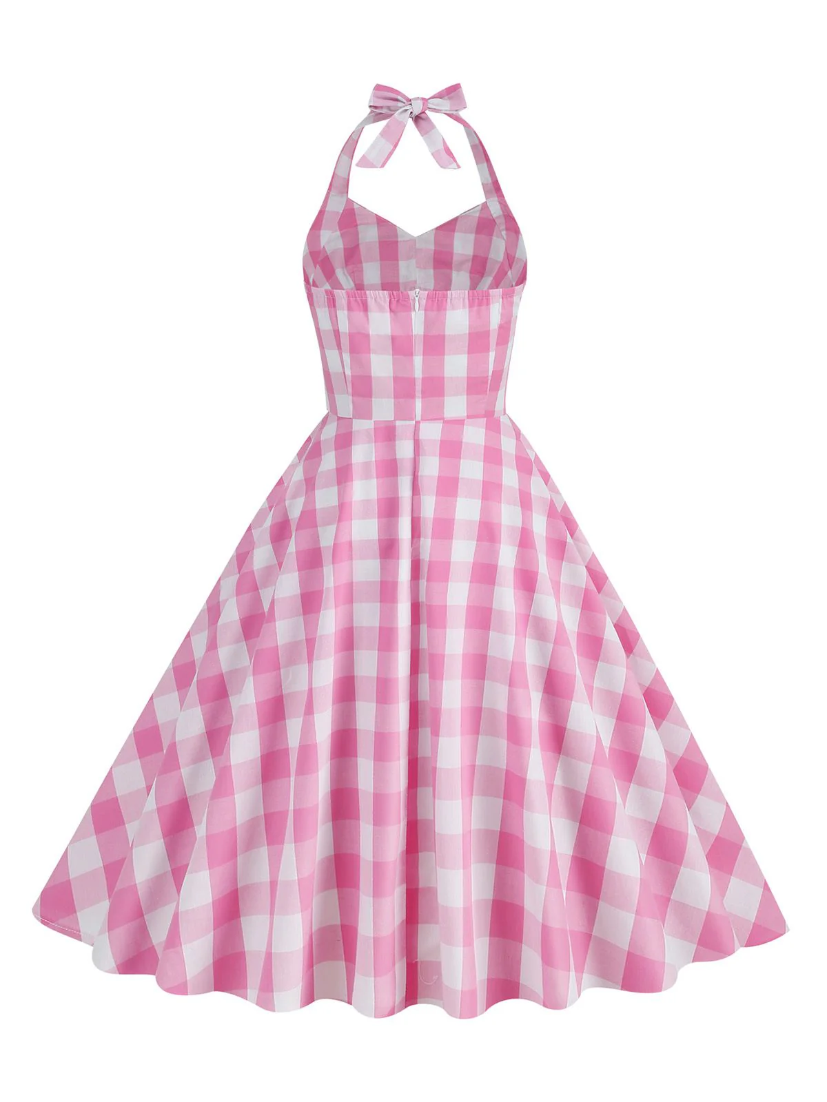 1950s Plaid Halter Swing Dress - Image 5