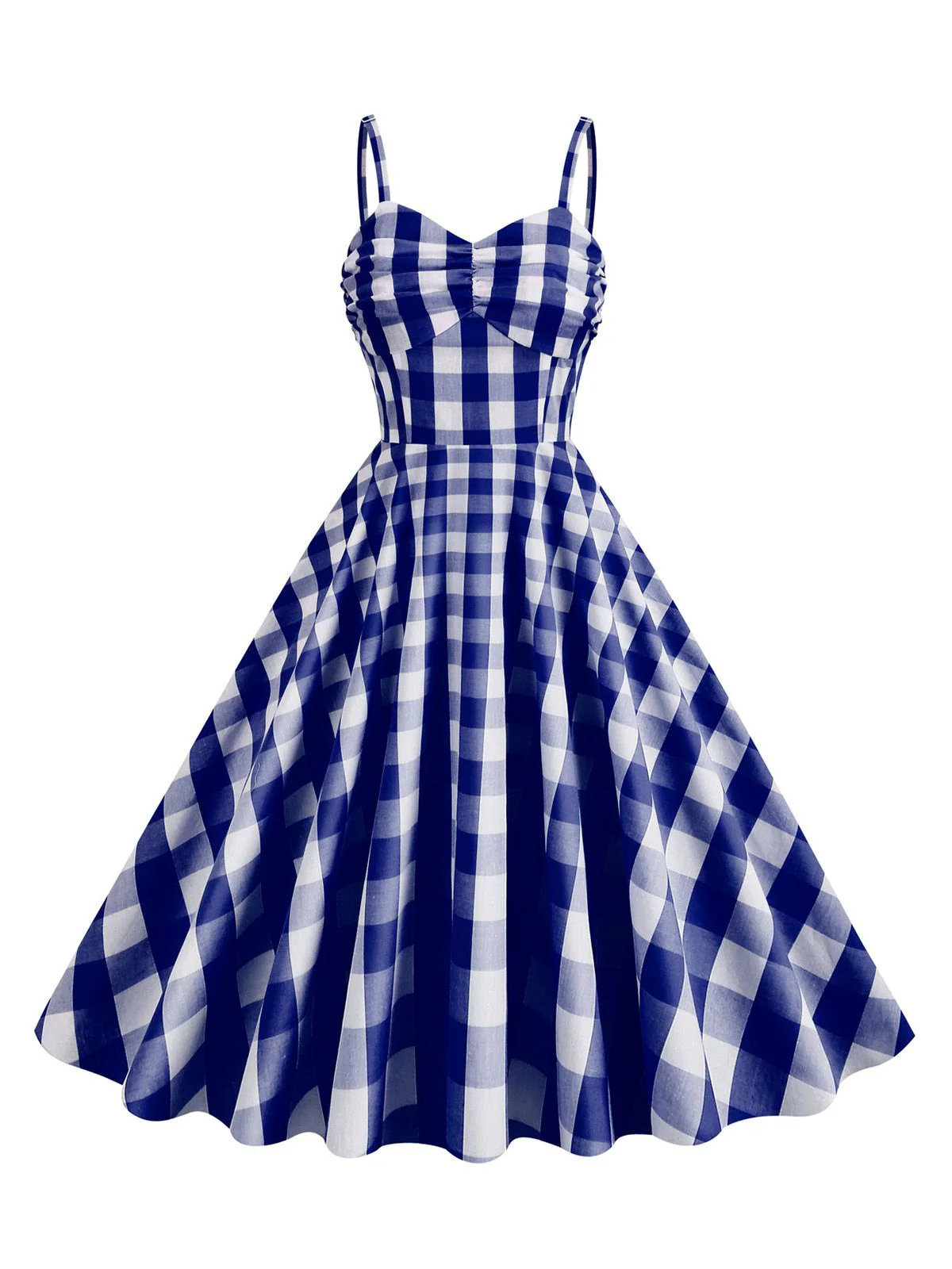 1950s Plaid Strap Swing Dress - Image 12