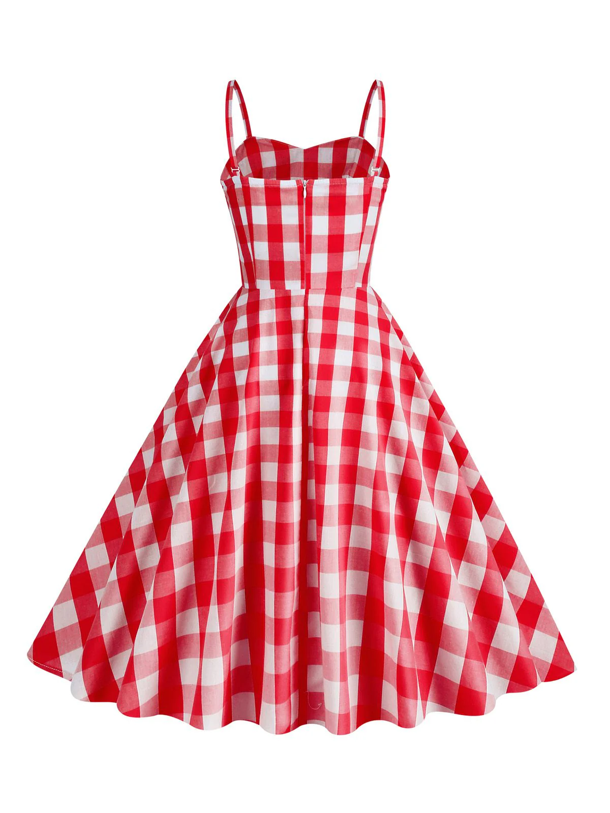 1950s Plaid Strap Swing Dress - Image 9