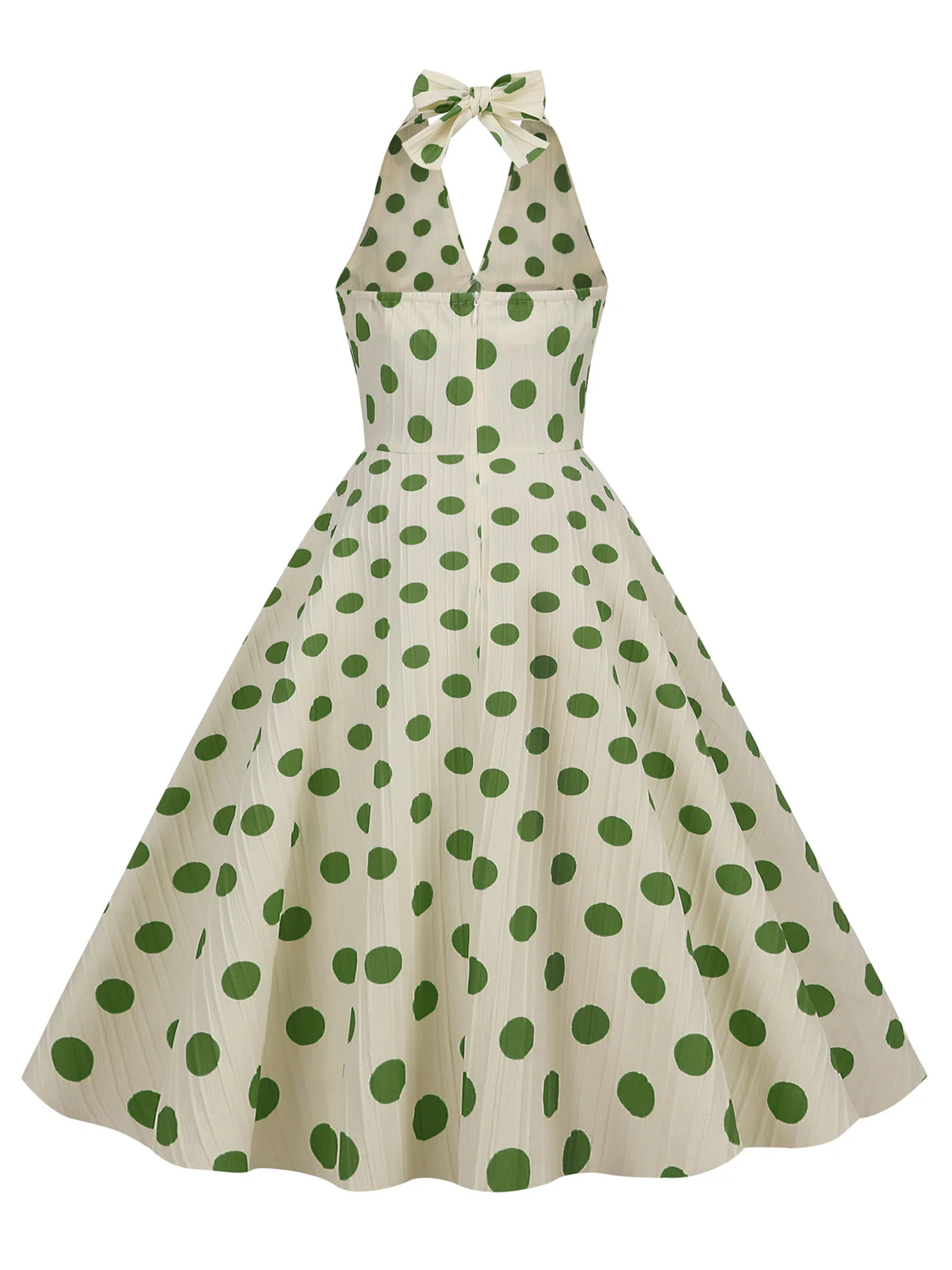 1950s Polka Dot Halter Swing Dress - Image 3