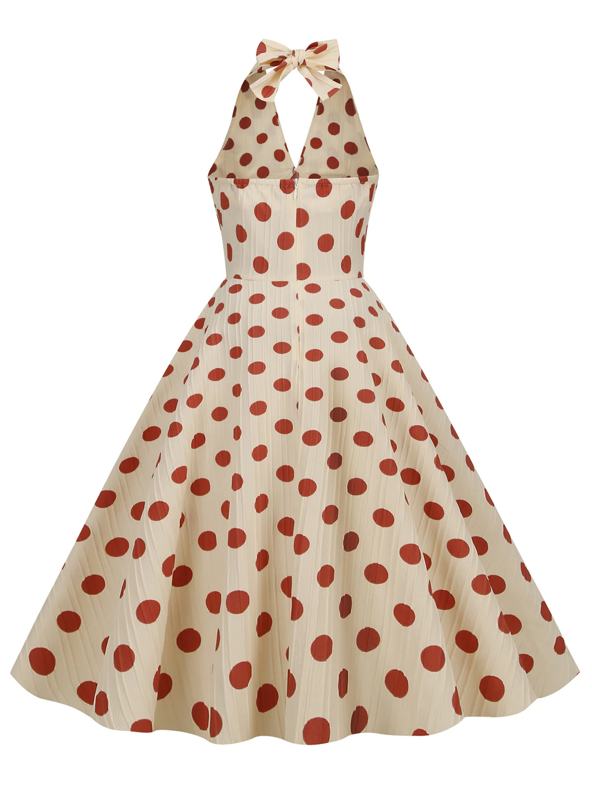 1950s Polka Dot Halter Swing Dress - Image 8