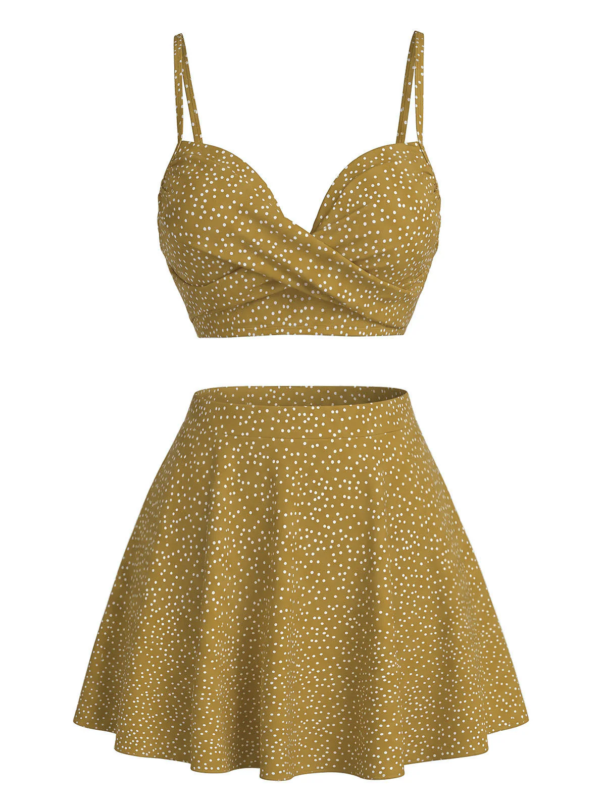 1950s Polka Dot High-Waist Bikini Set & Cover-Up - Image 6