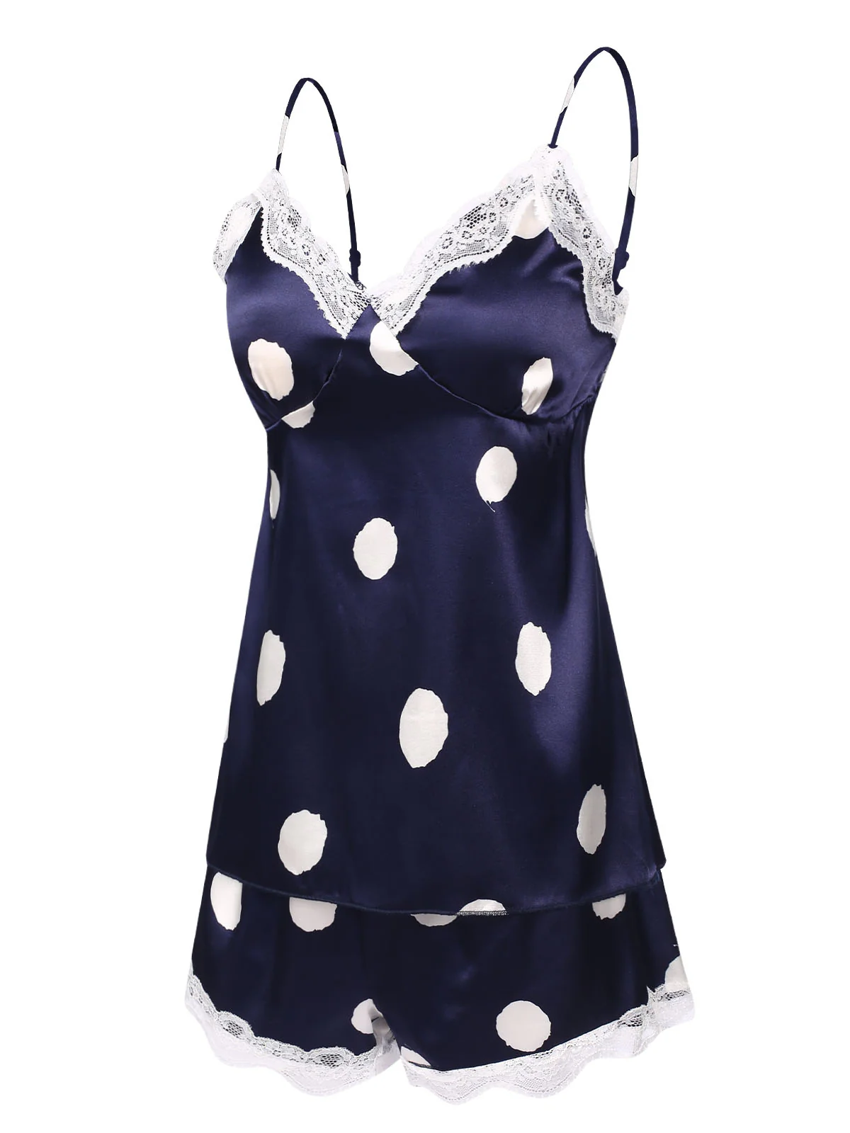 1950s Polka Dot Lace Camisole Sleepwear - Image 7