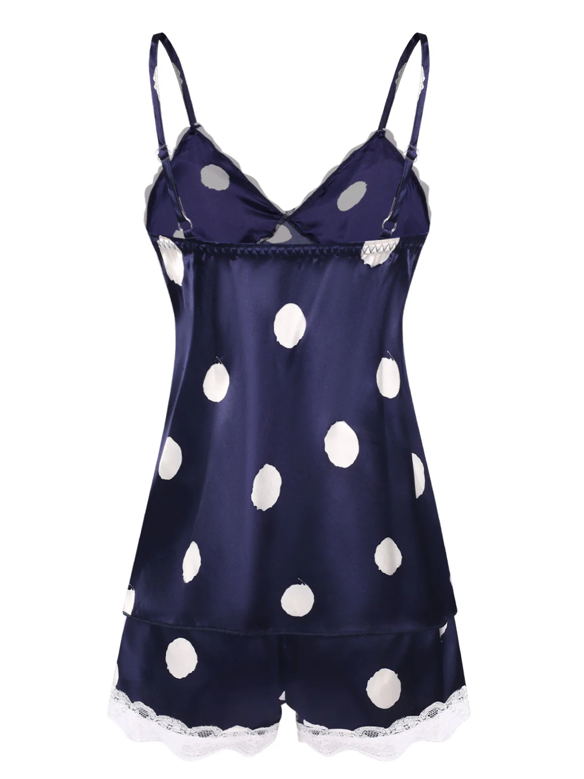 1950s Polka Dot Lace Camisole Sleepwear - Image 8