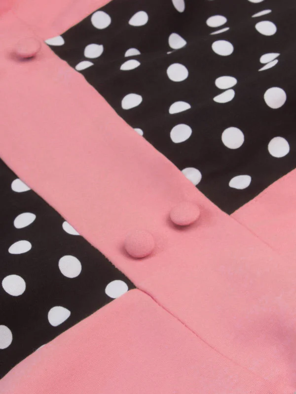 1950s Polka Dot Patchwork Dress - Image 3