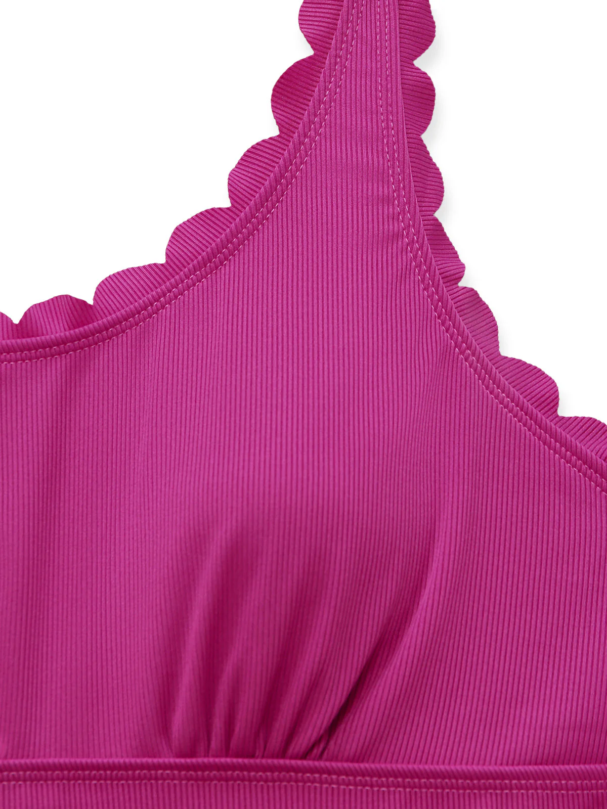 1950s Ruffle Solid Cut-Out Slim Swimsuit - Image 7