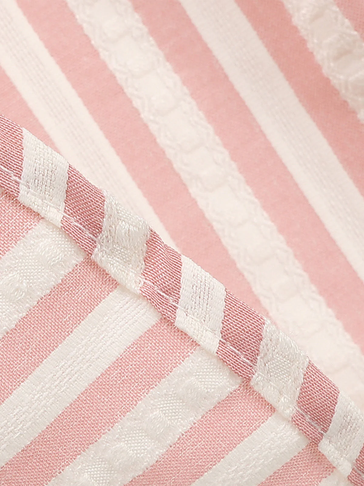 1950s Sailor Collar Striped Tie-Neck Puff Sleeve Dress - Image 4