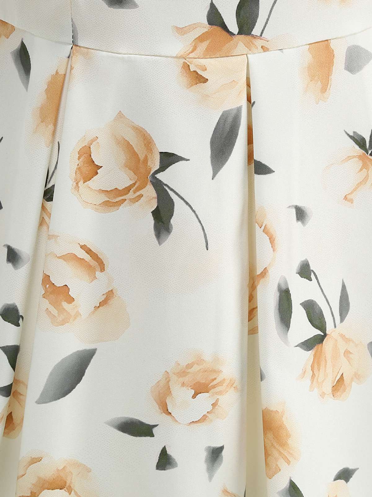 1950s Short Sleeve Sweetheart Neck Rose Swing Dress - Image 4