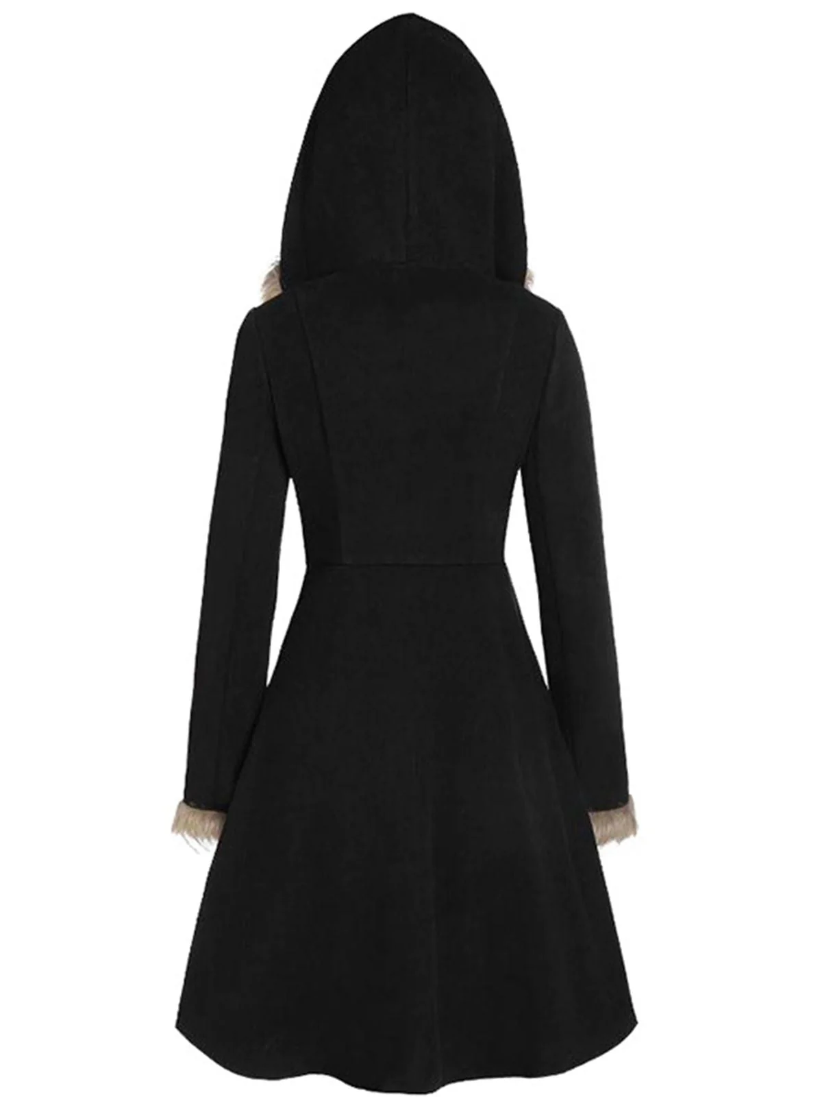 1950s Solid Buckle Fur Trimmed Coat - Image 8