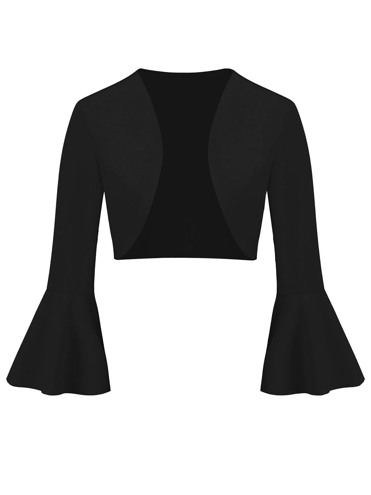 1950s Solid Christmas Trumpet Sleeved Jacket