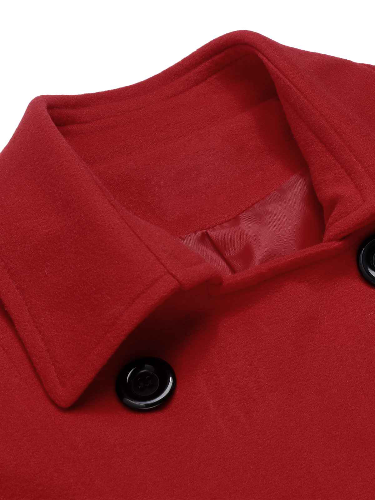 1950s Solid Color Lapel Slim Coat - Image 5