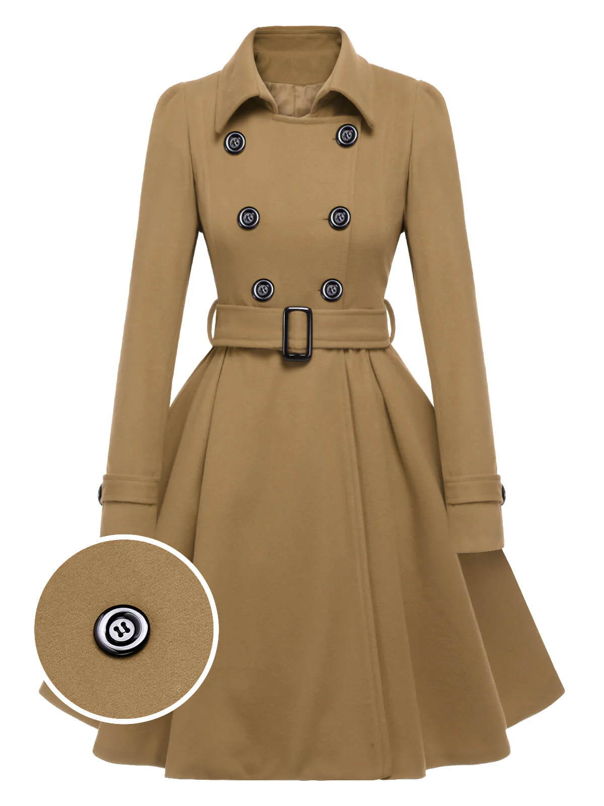 1950s Solid Color Lapel Slim Coat - Image 19