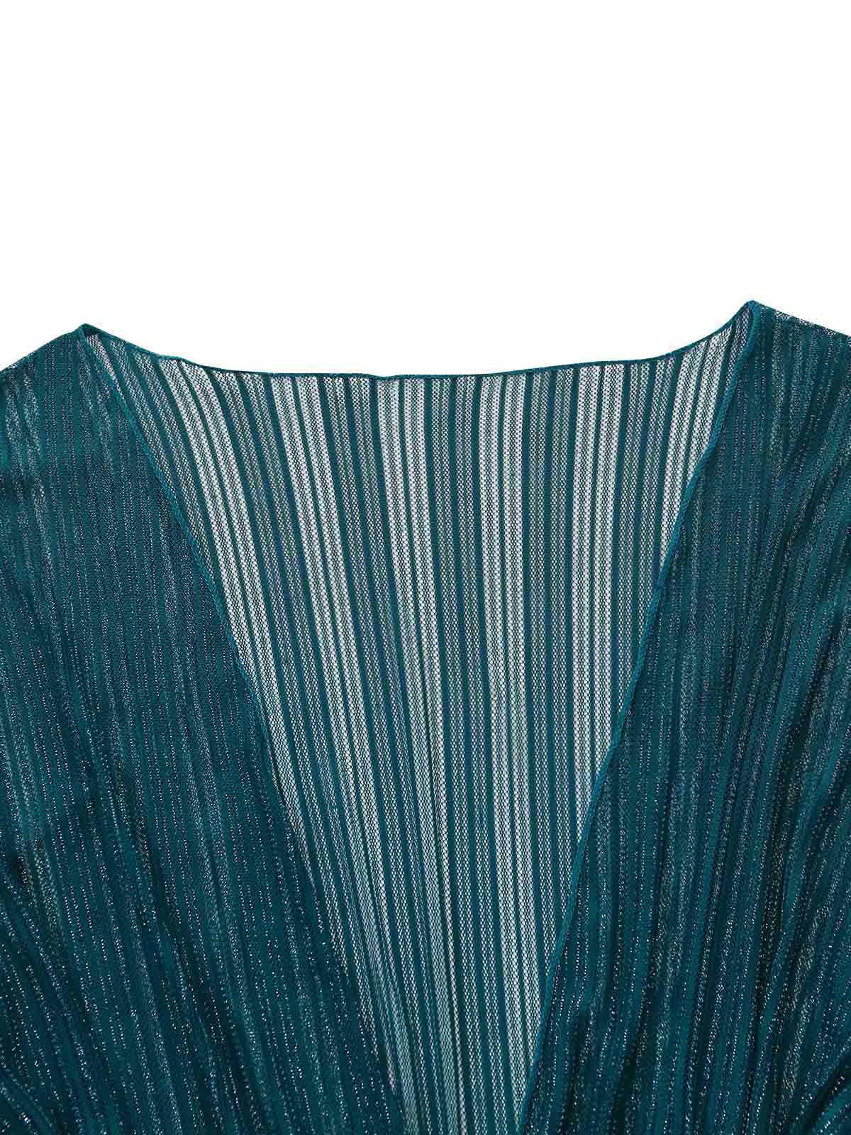 1950s Solid Halter Bikini Set & Shimmer Cover-Up - Image 5