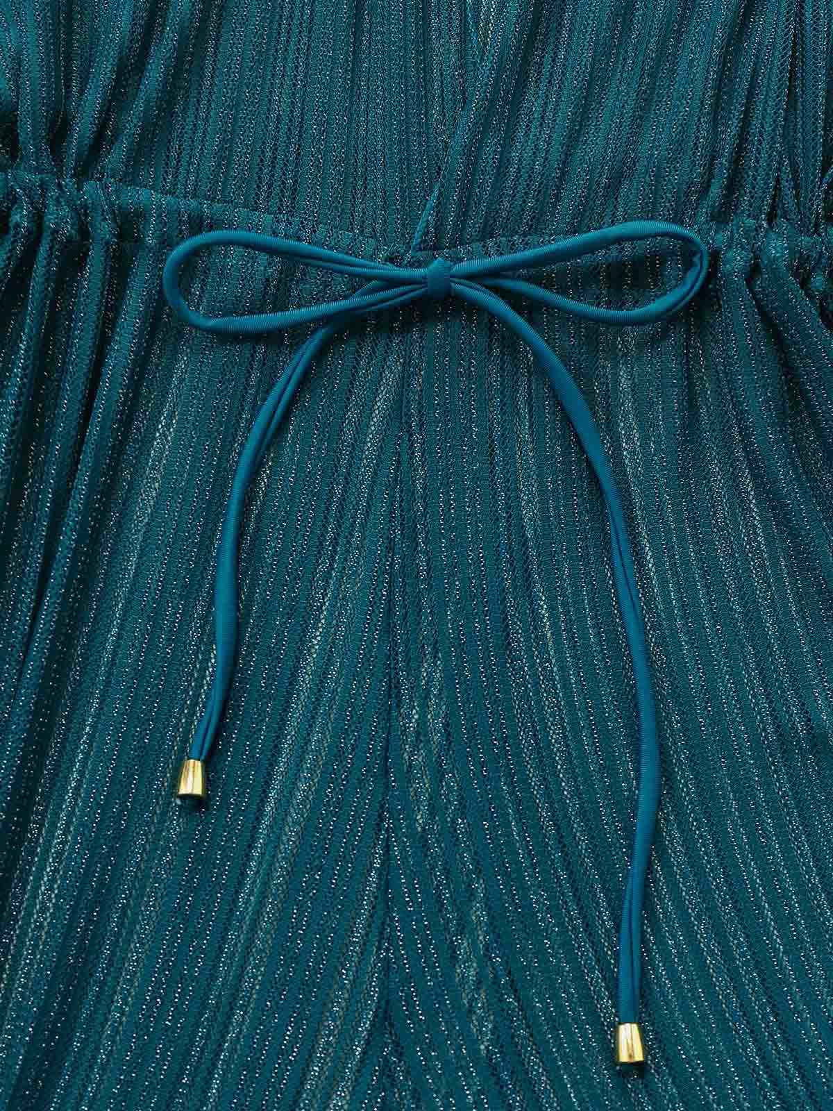 1950s Solid Halter Bikini Set & Shimmer Cover-Up - Image 6