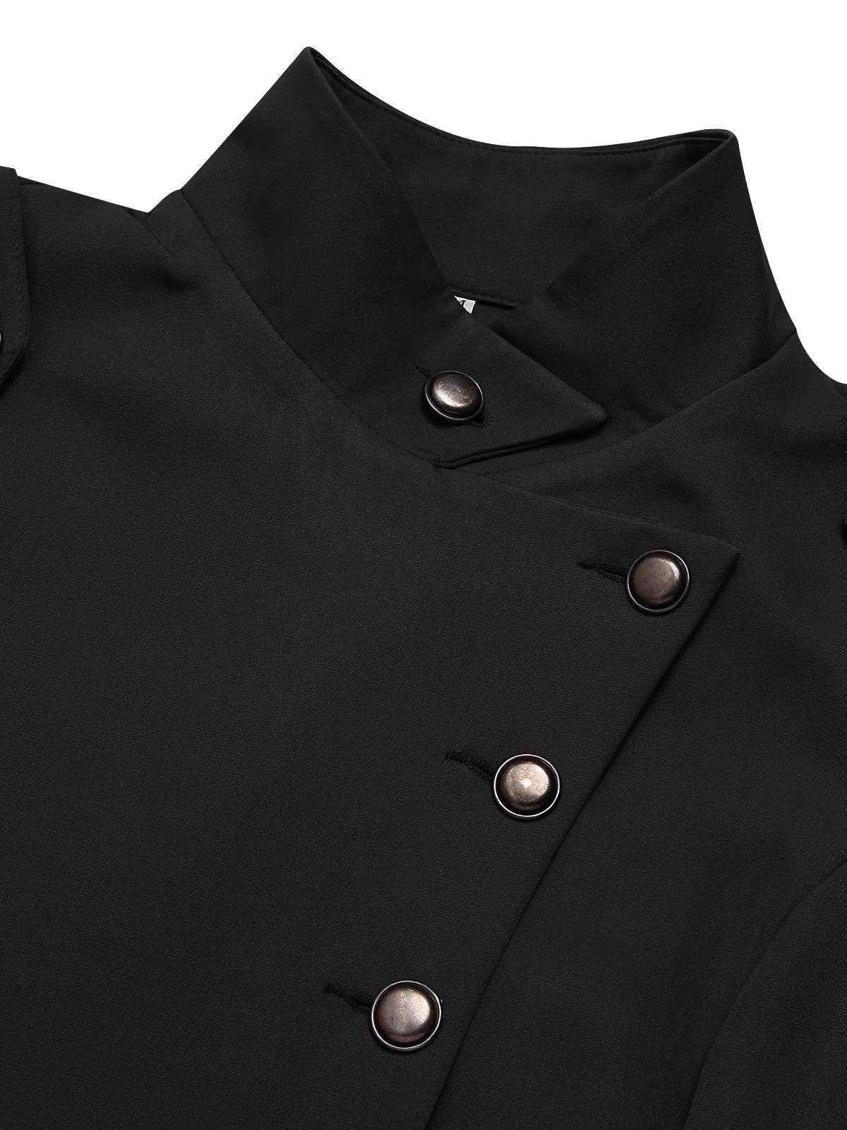 1950s Solid Stand Collar Button Coat - Image 8