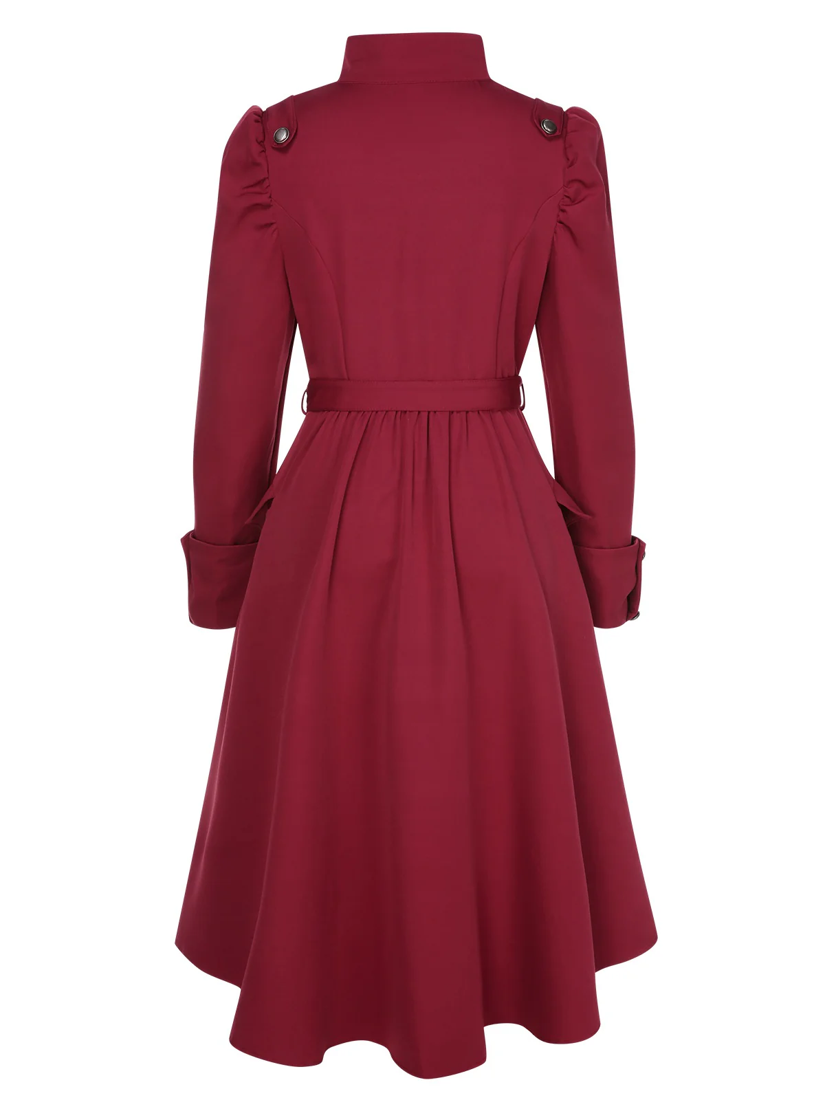 1950s Solid Stand Collar Button Coat - Image 2