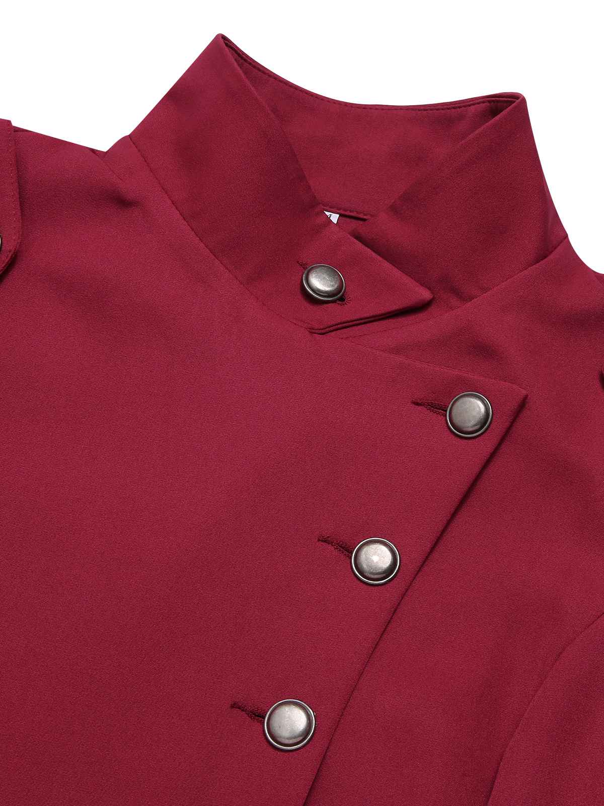 1950s Solid Stand Collar Button Coat - Image 4