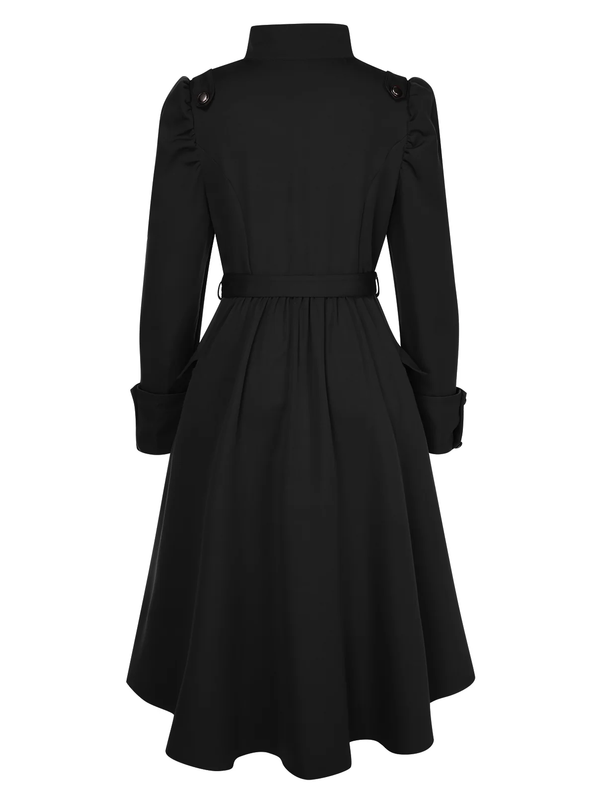 1950s Solid Stand Collar Button Coat - Image 6