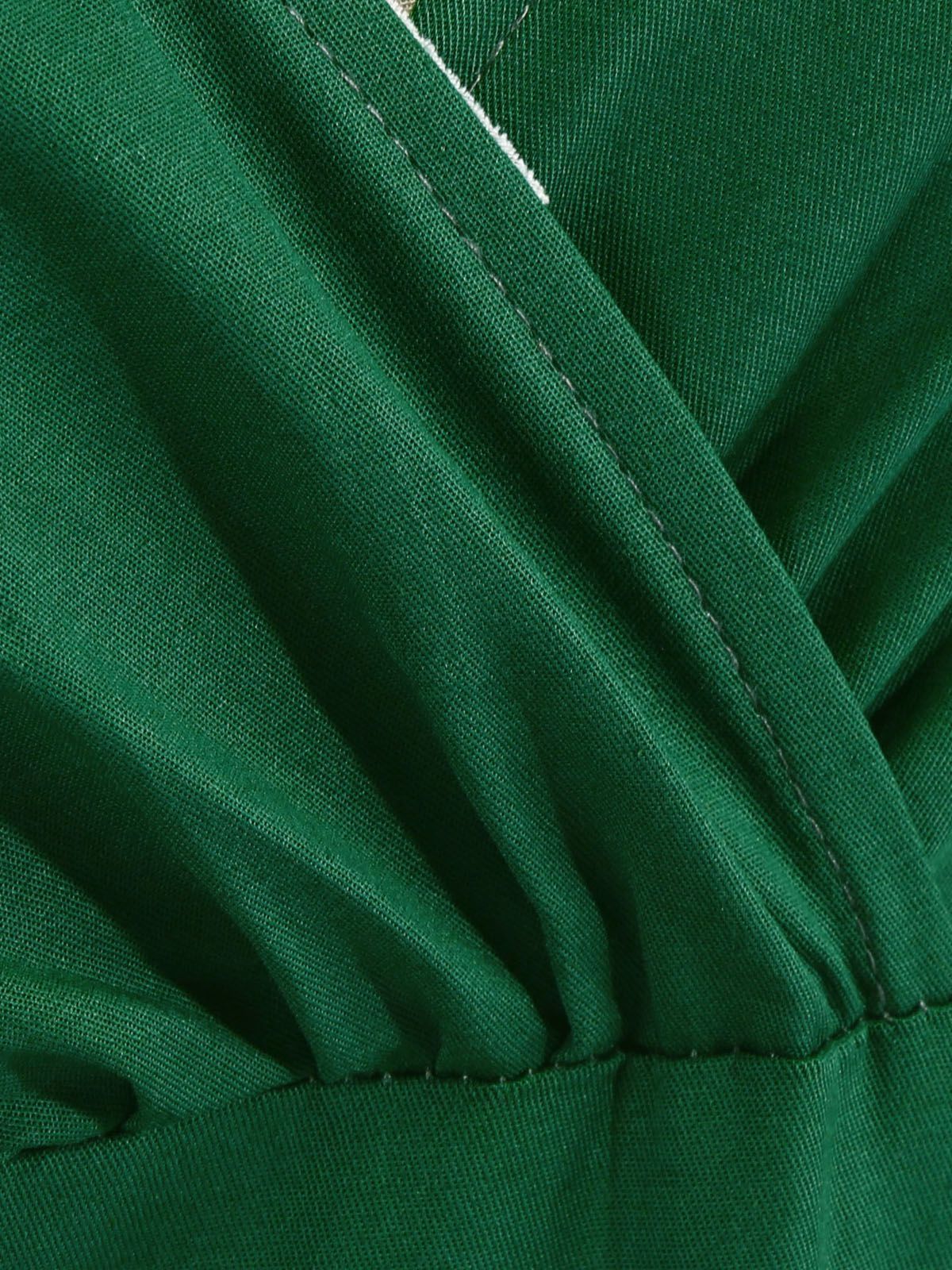 1950s Solid Sweetheart Fold Swing Dress - Image 10