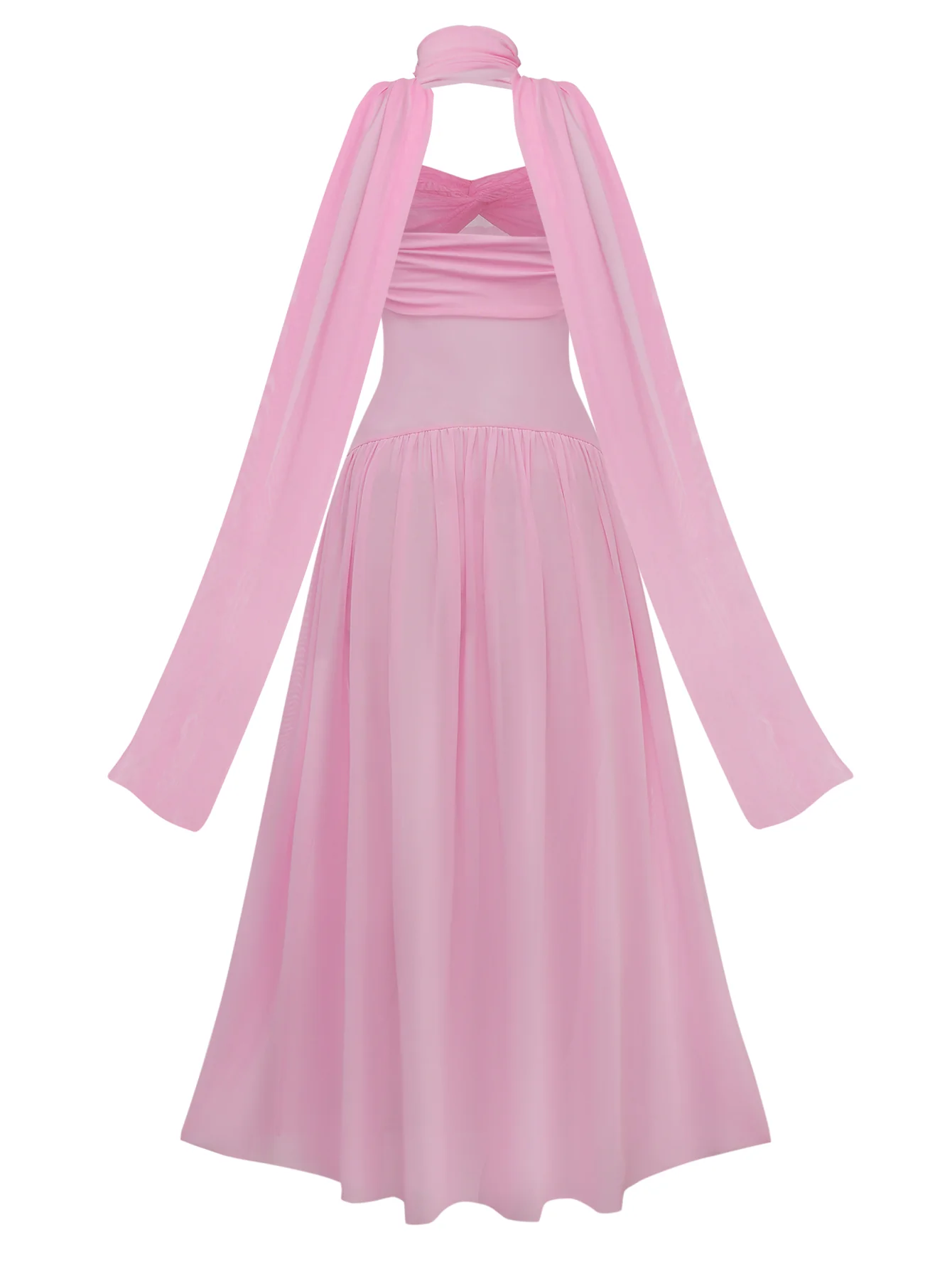 1950s Strapless Halter Neck Dress - Image 2