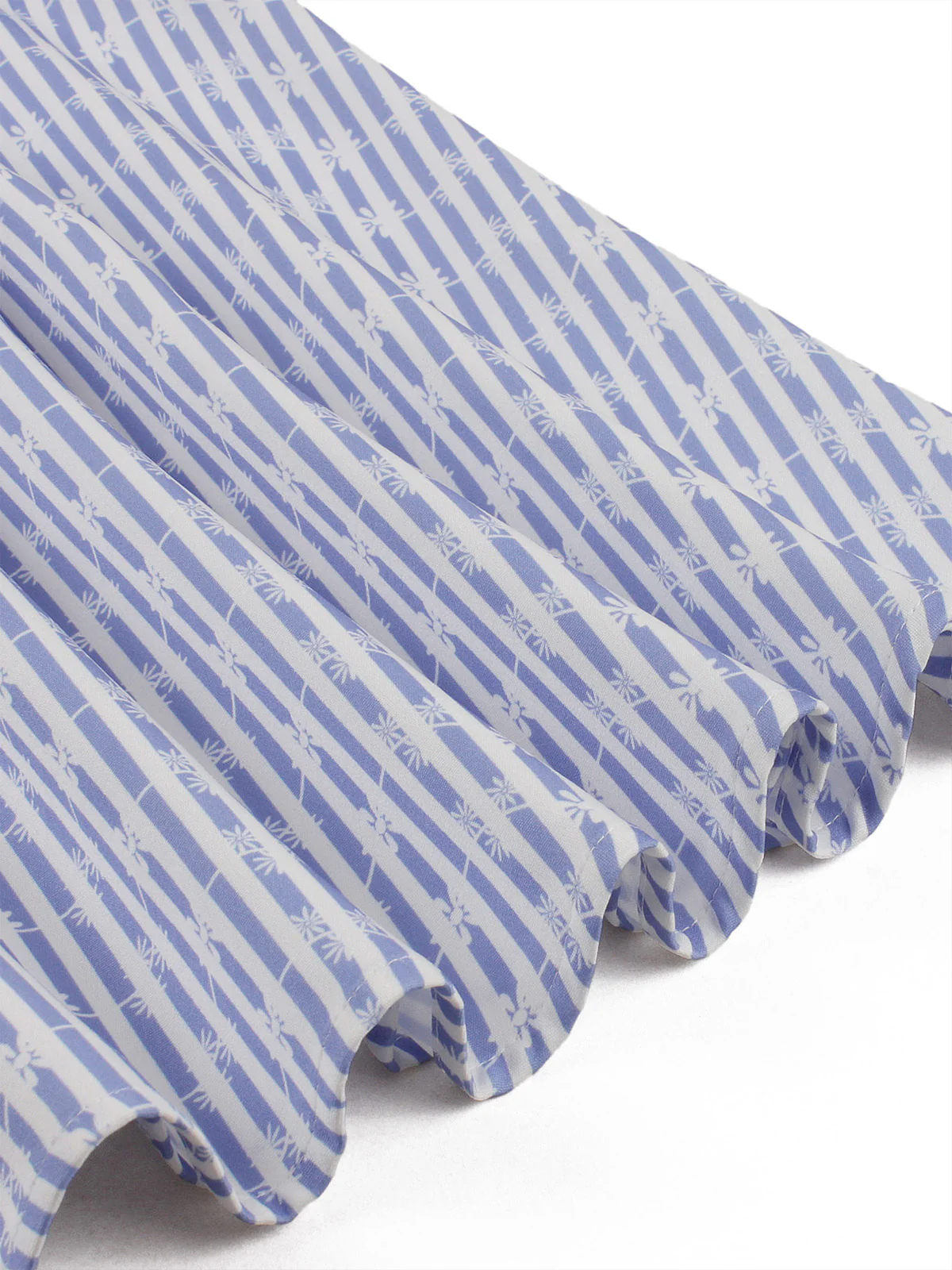 1950s Striped Halter Tie Neck Swing Mini Dress - Image 9