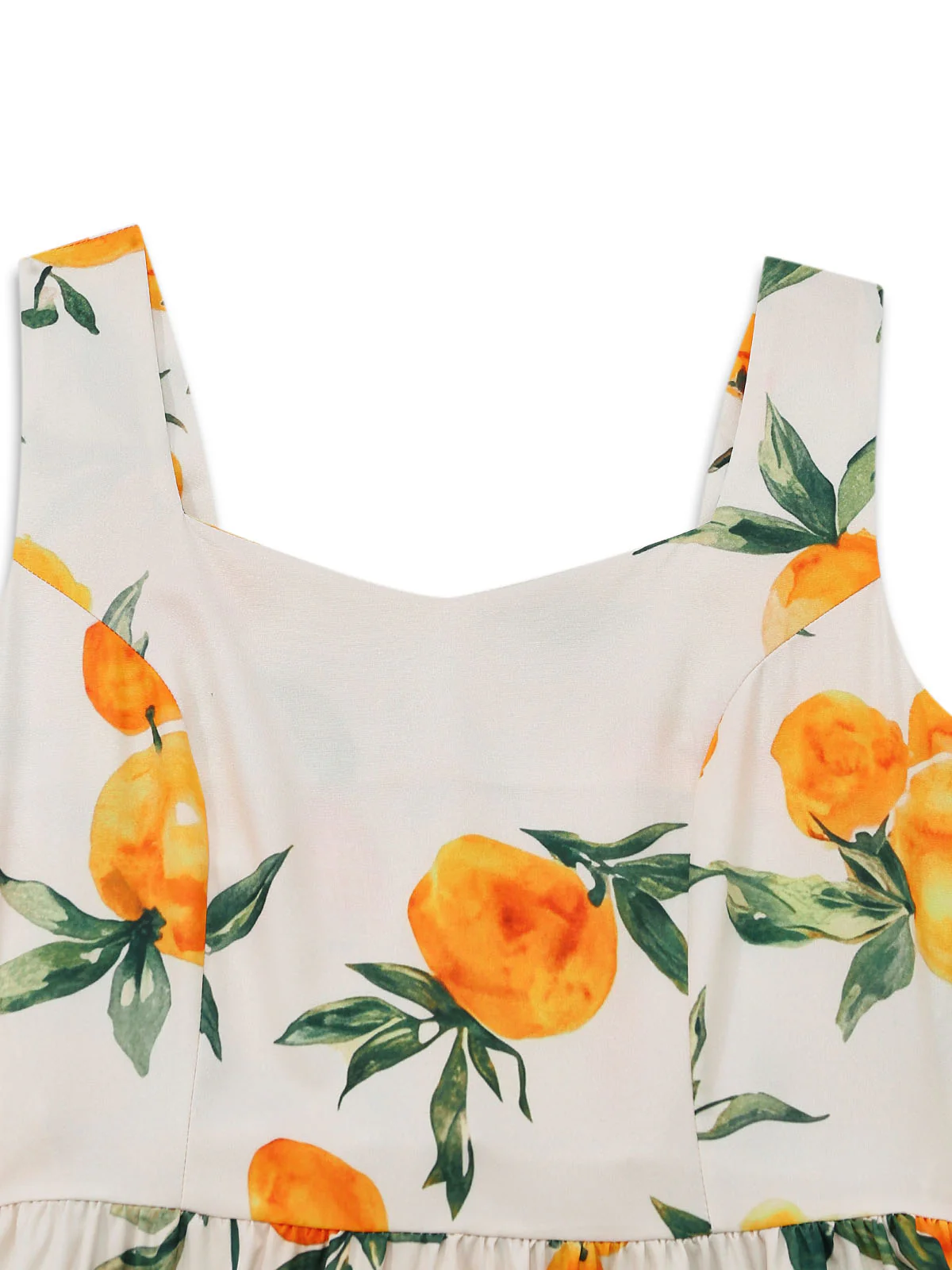 1950s Suspender Orange Citrus A-line Dress - Image 4