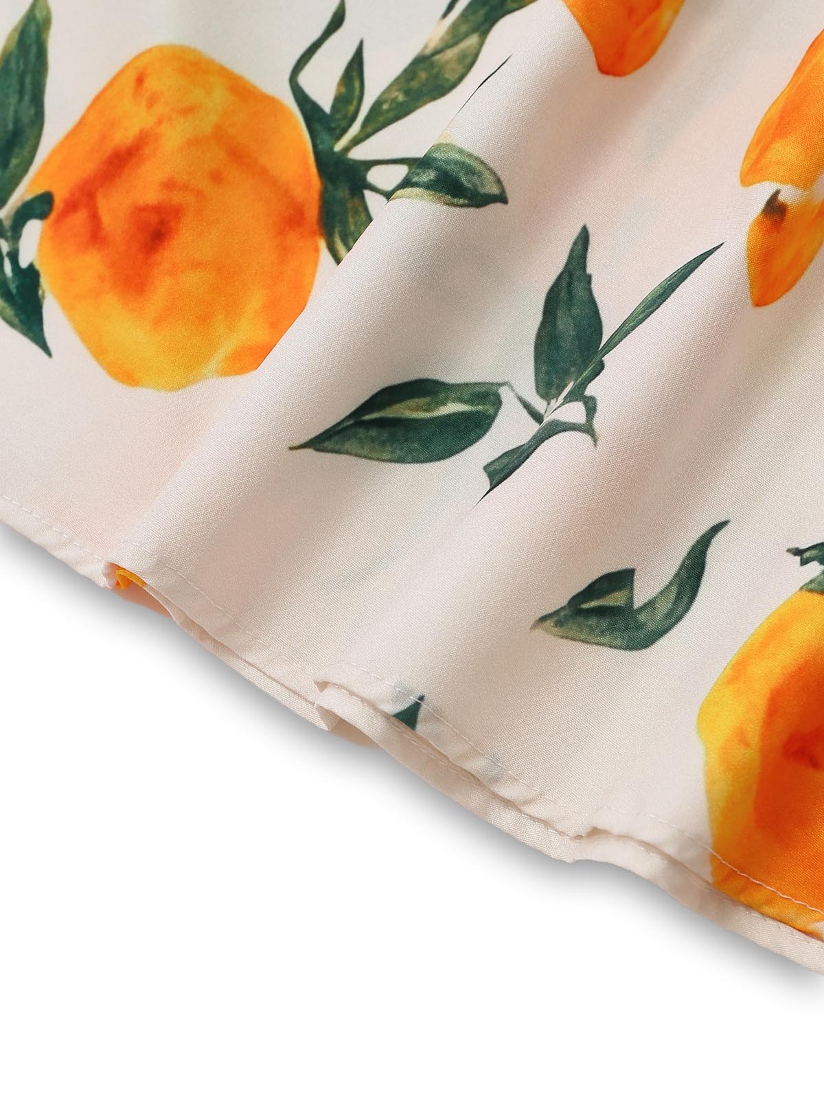 1950s Suspender Orange Citrus A-line Dress - Image 5