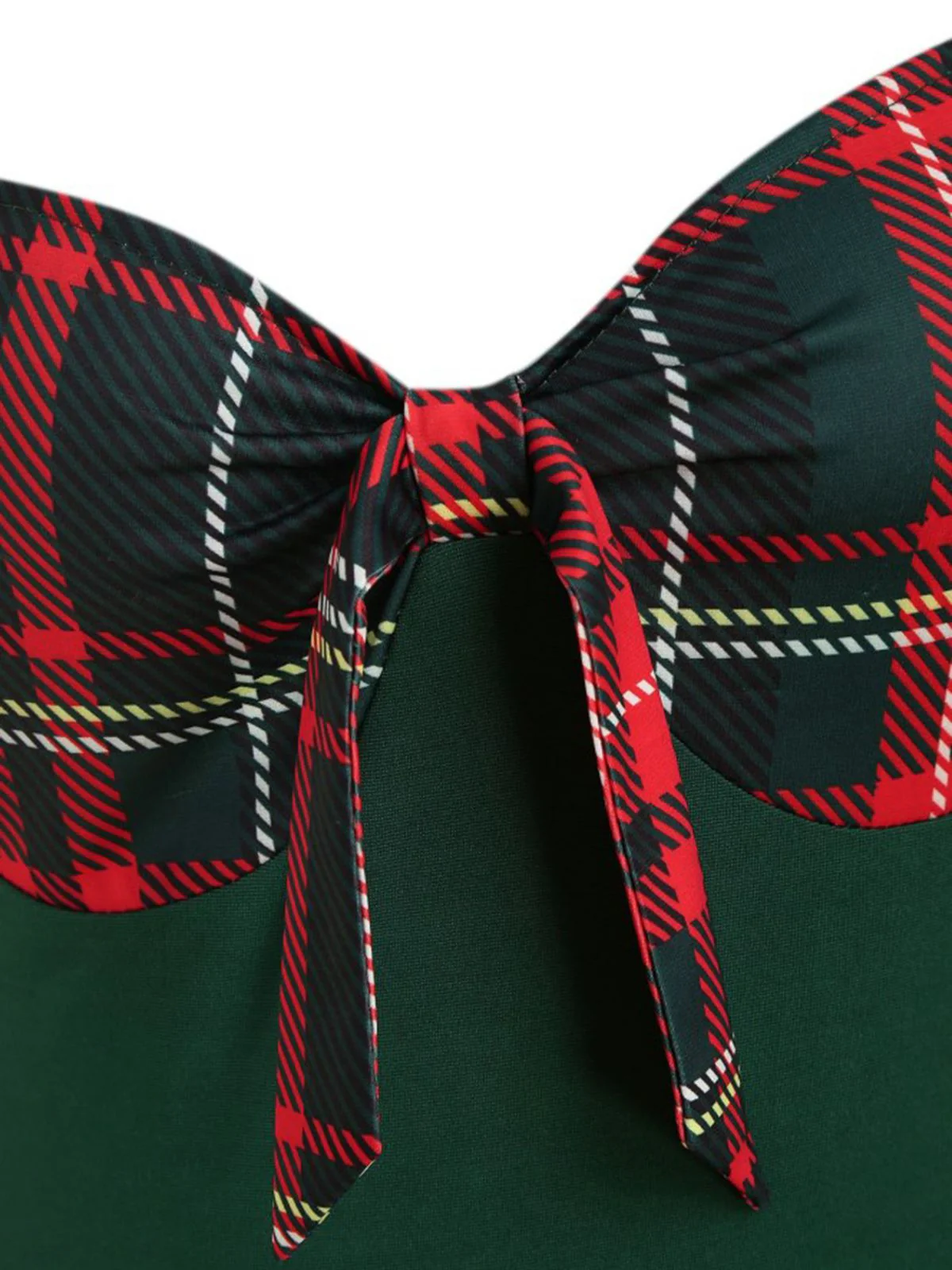 1950s Sweetheart Plaid Patchwork Dress - Image 14