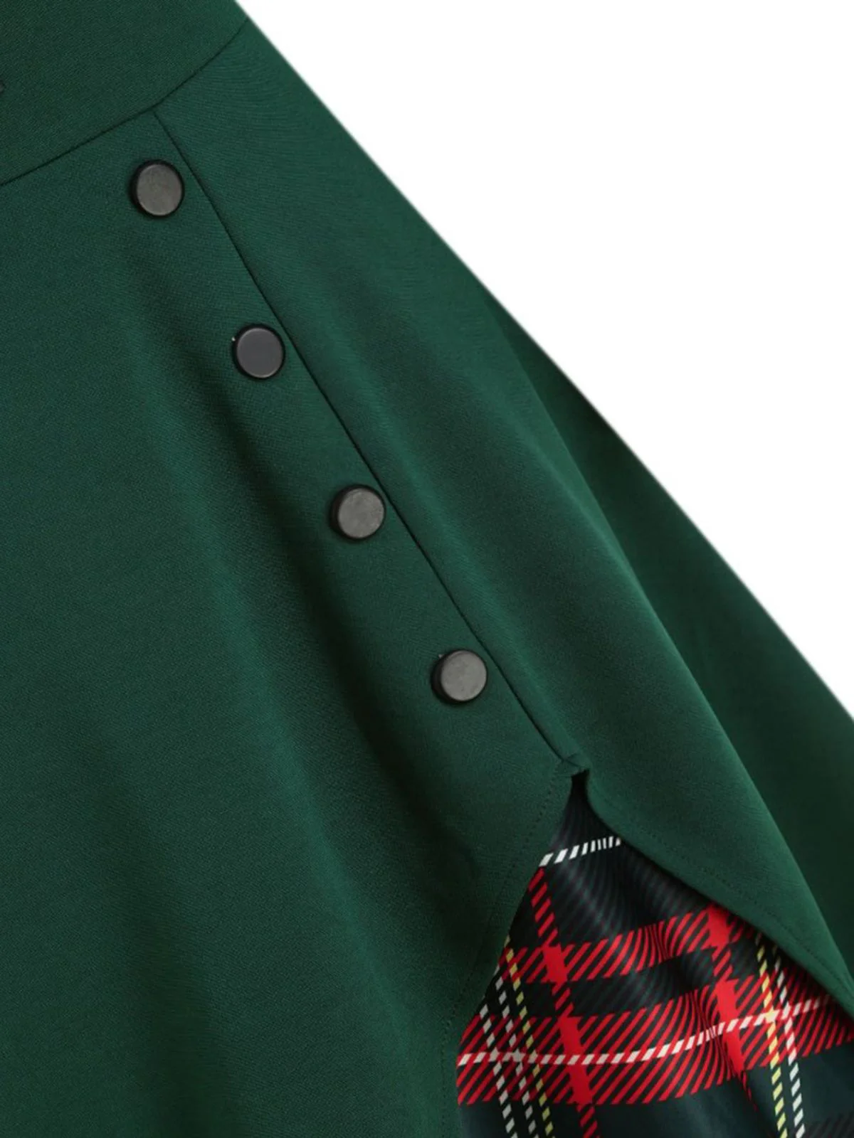 1950s Sweetheart Plaid Patchwork Dress - Image 5