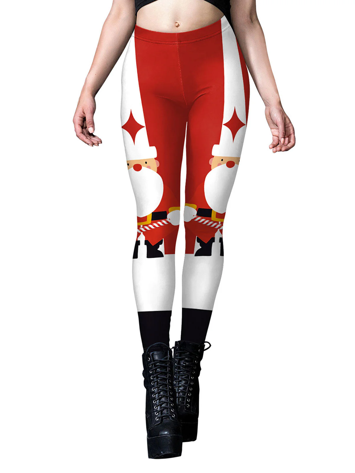 1960s Christmas Printed Cute Leggings - Image 2