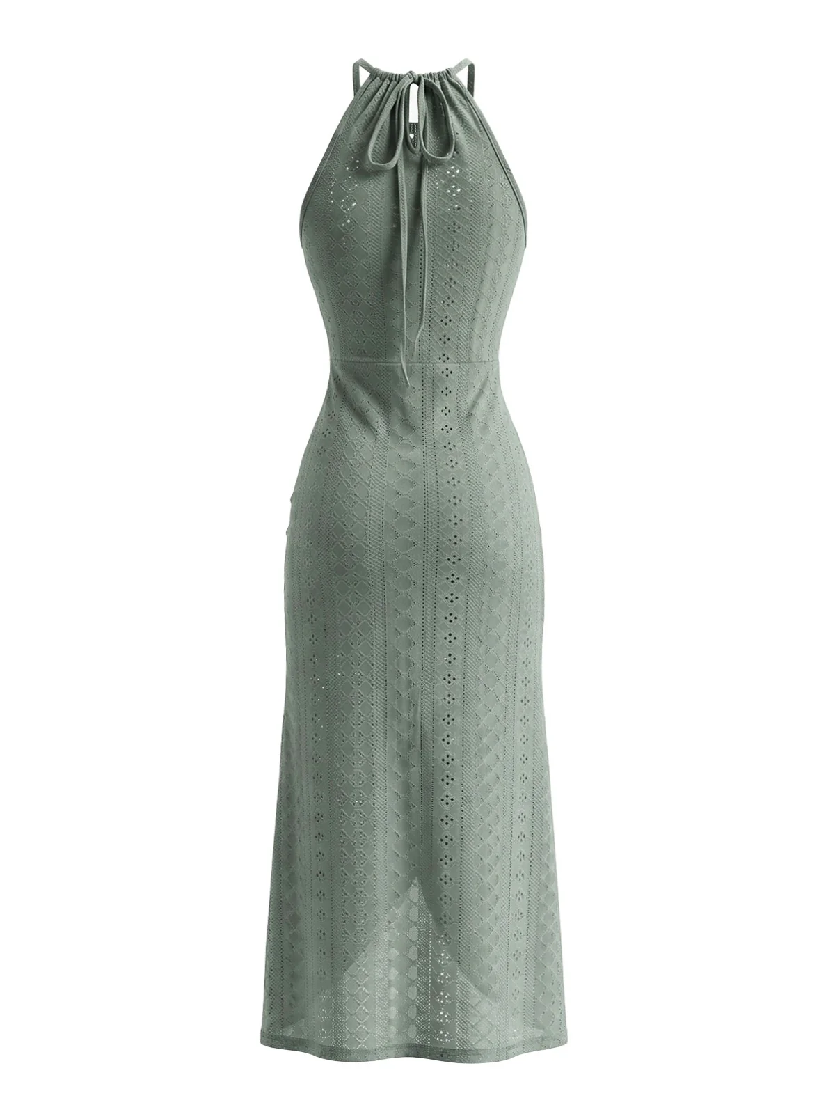 1960s Crochet Halter Cutout Dress - Image 2