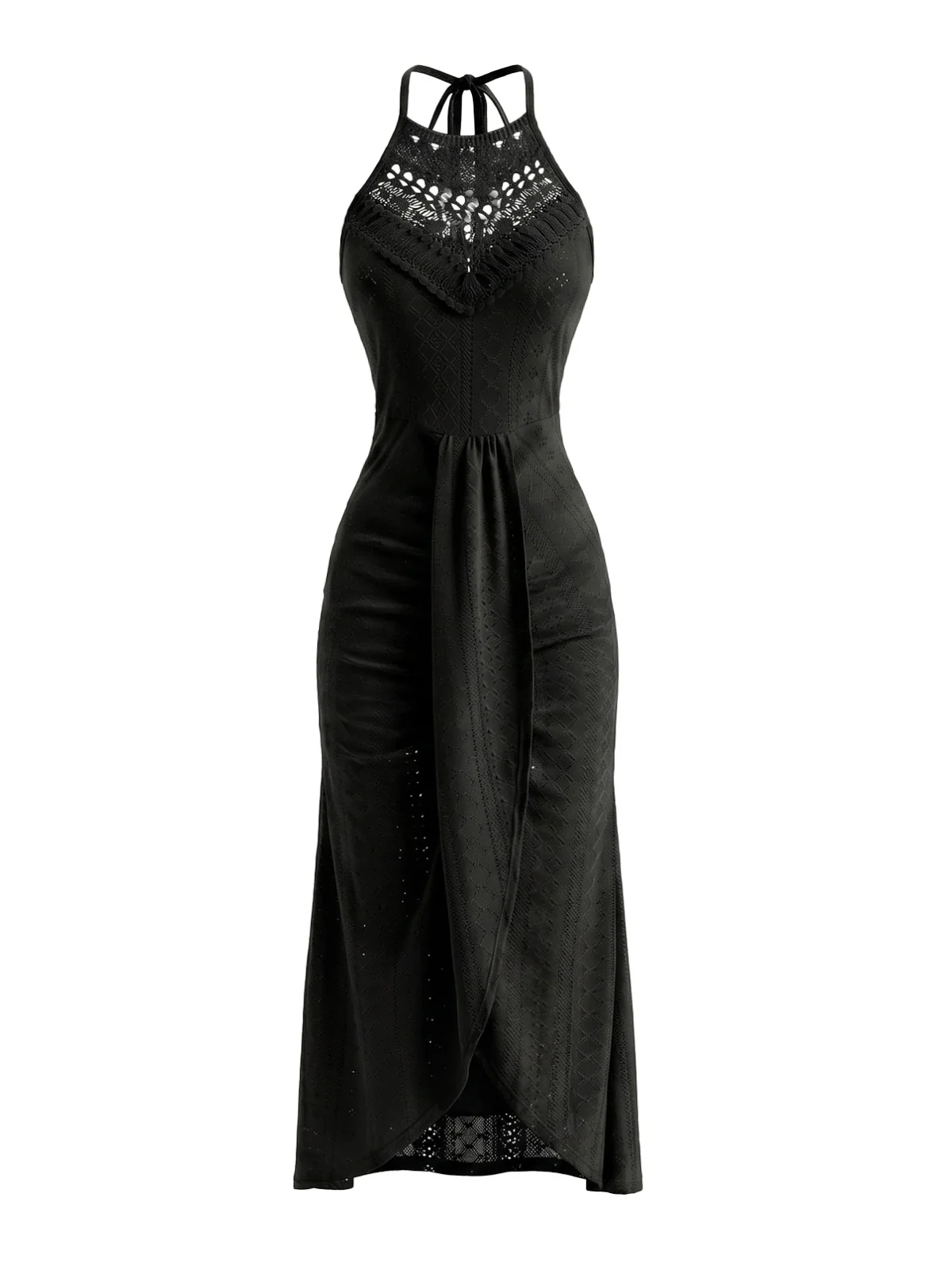 1960s Crochet Halter Cutout Dress - Image 5