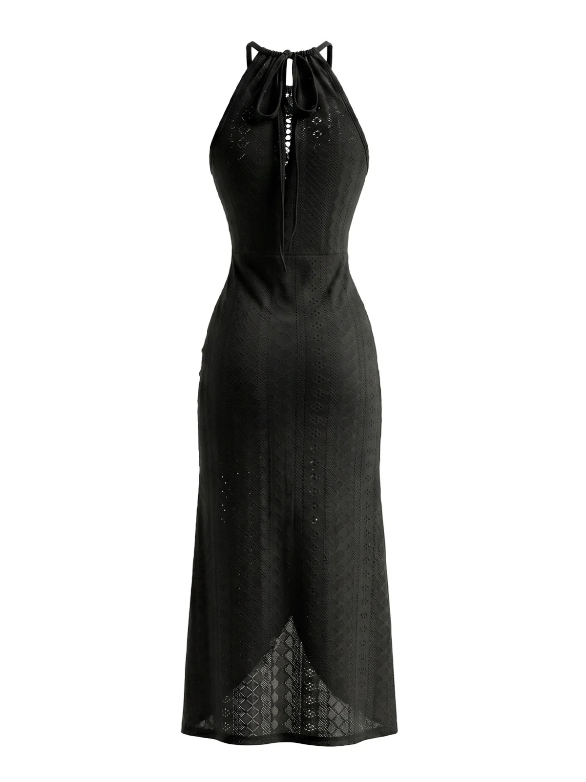 1960s Crochet Halter Cutout Dress - Image 6